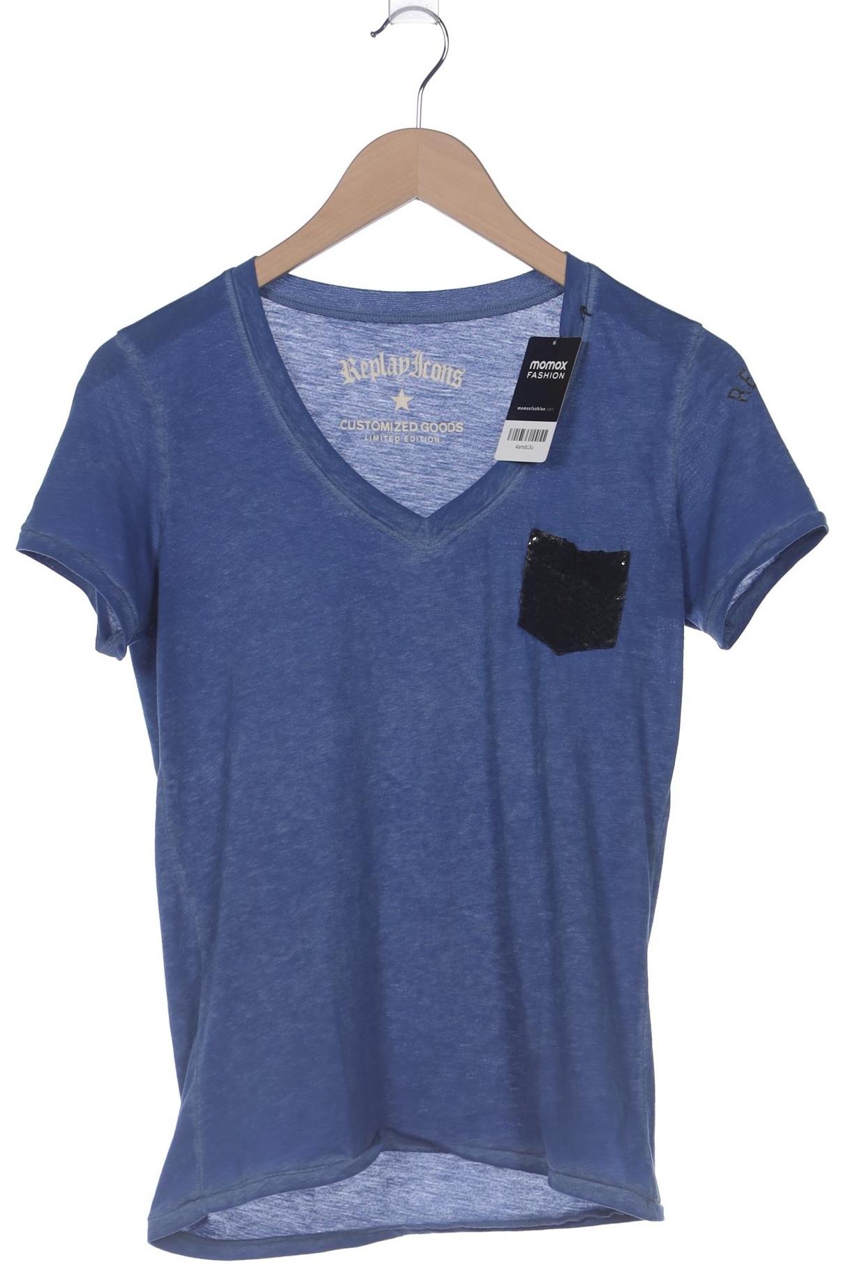 

Replay Damen T-Shirt, blau, Gr. 36