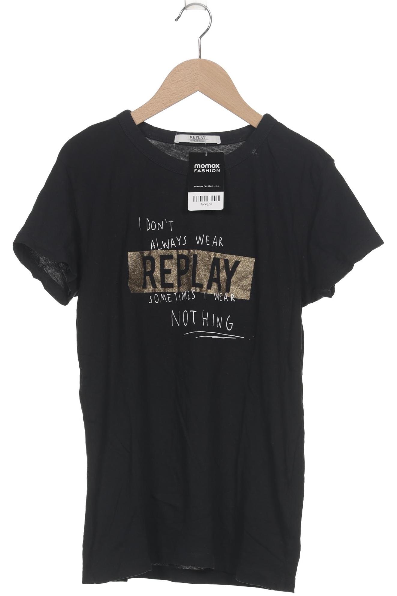 

Replay Damen T-Shirt, schwarz, Gr. 38