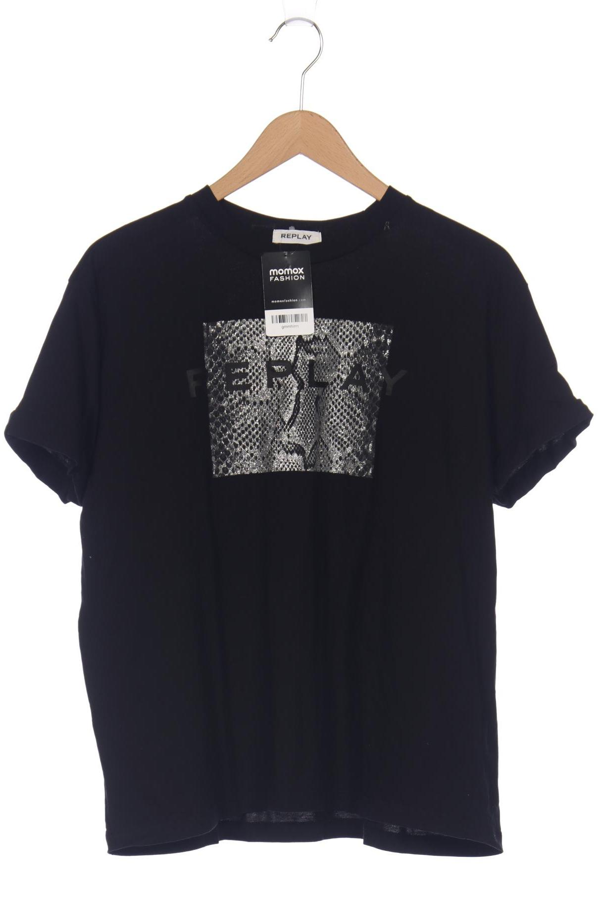 

Replay Damen T-Shirt, schwarz