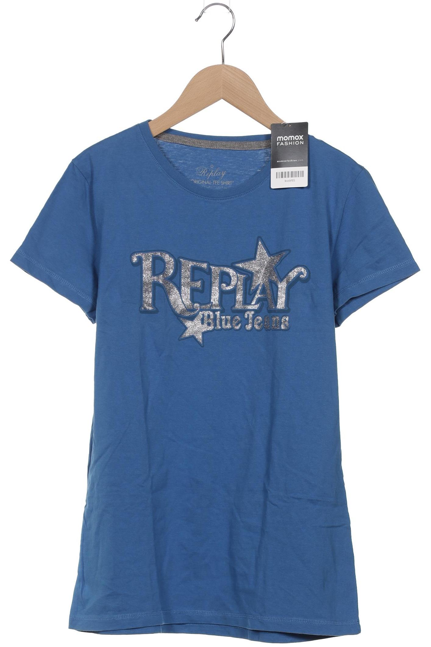 

Replay Damen T-Shirt, blau, Gr. 38