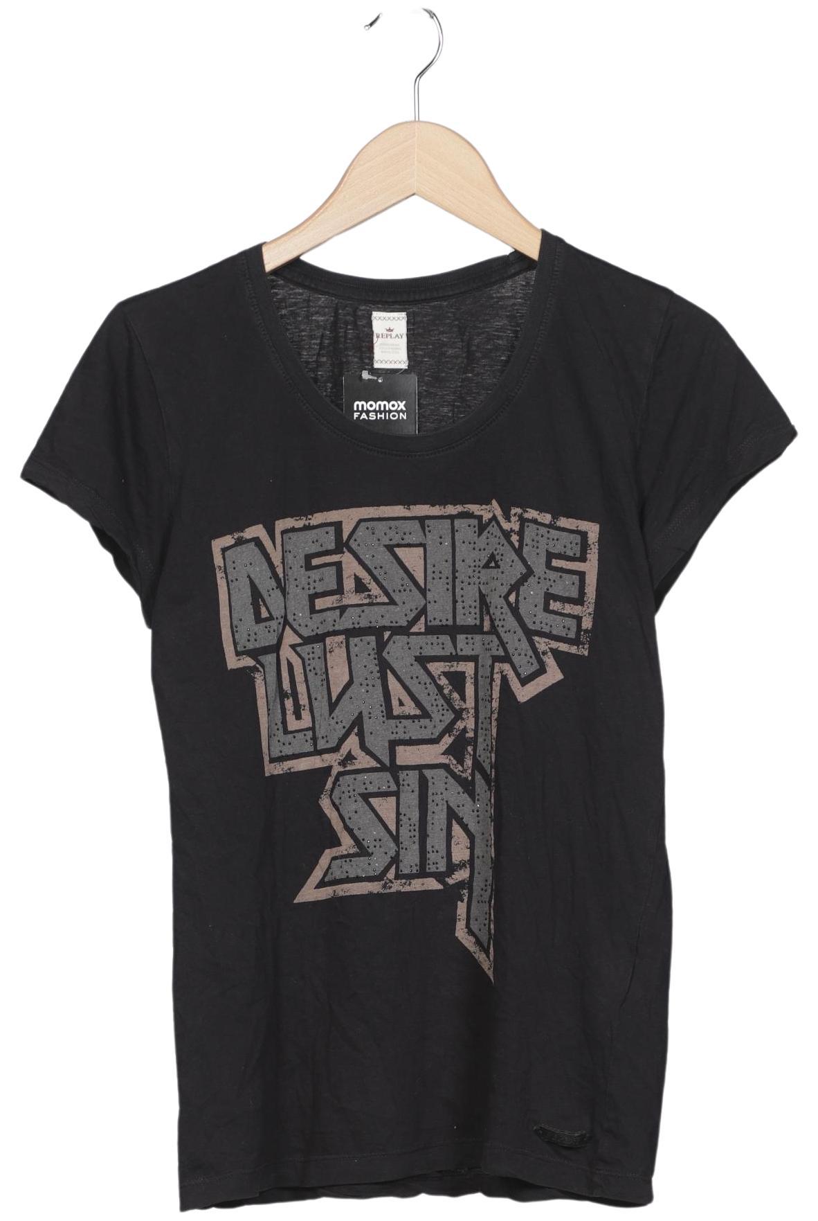 

Replay Damen T-Shirt, schwarz, Gr. 36