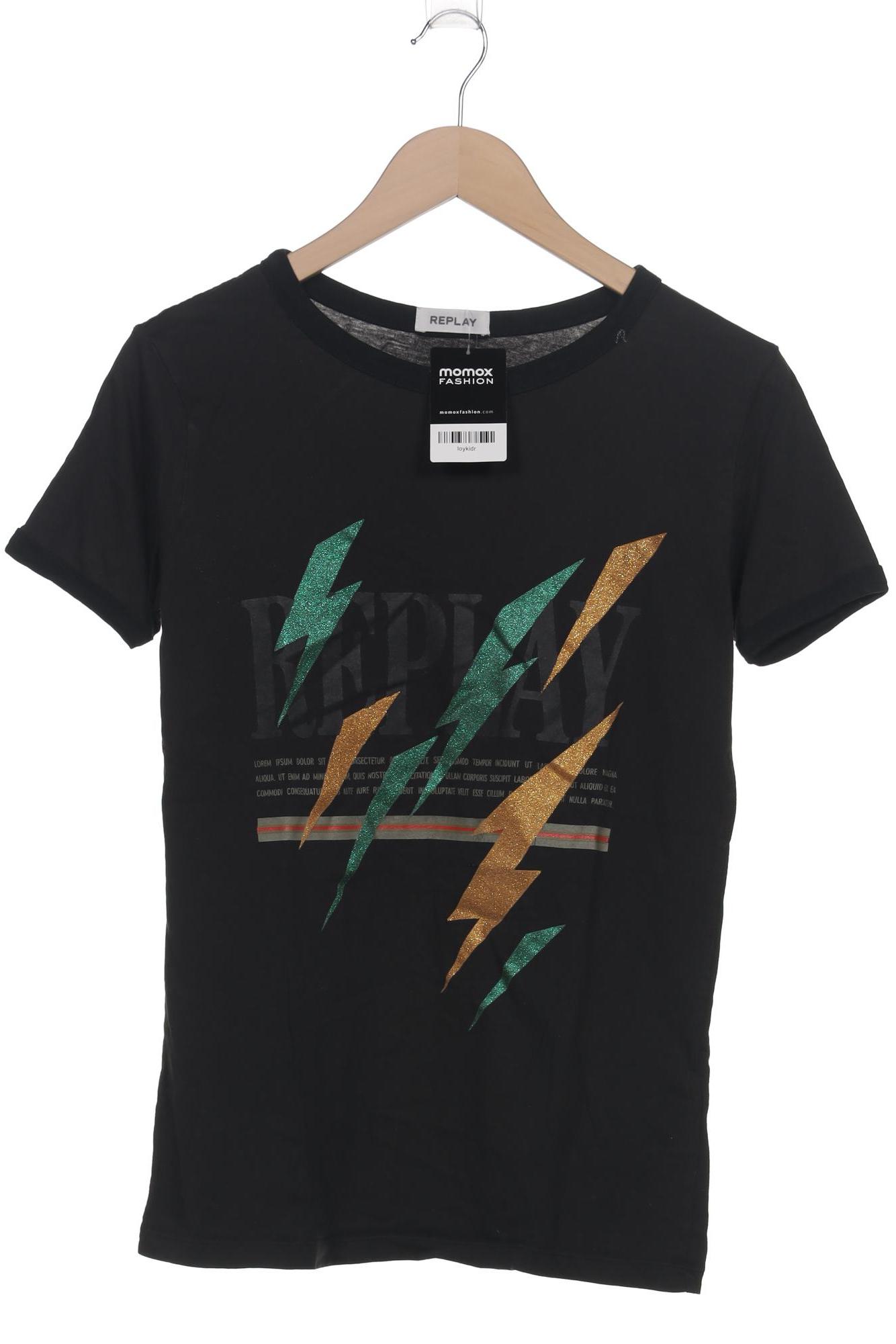 

Replay Damen T-Shirt, schwarz, Gr. 42