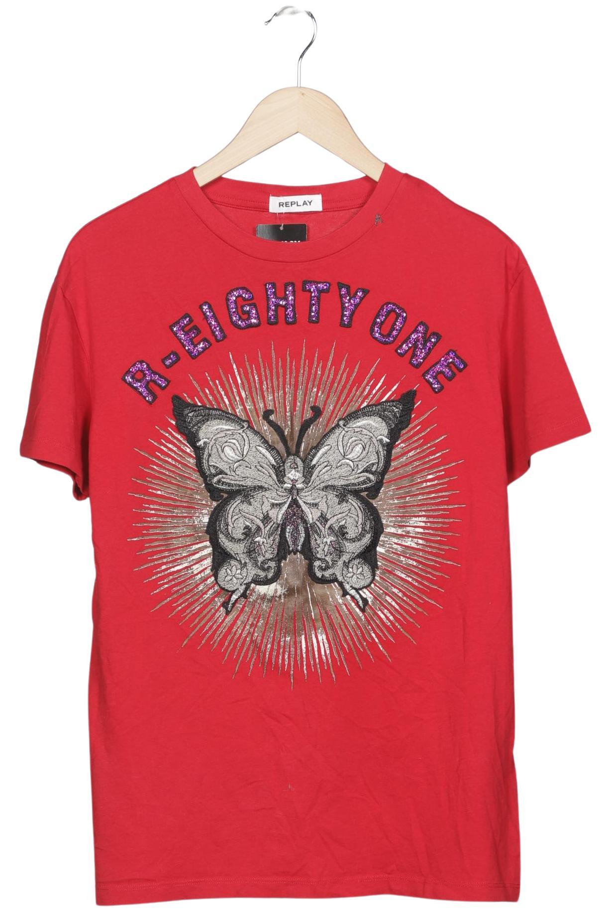 

Replay Damen T-Shirt, rot, Gr. 34