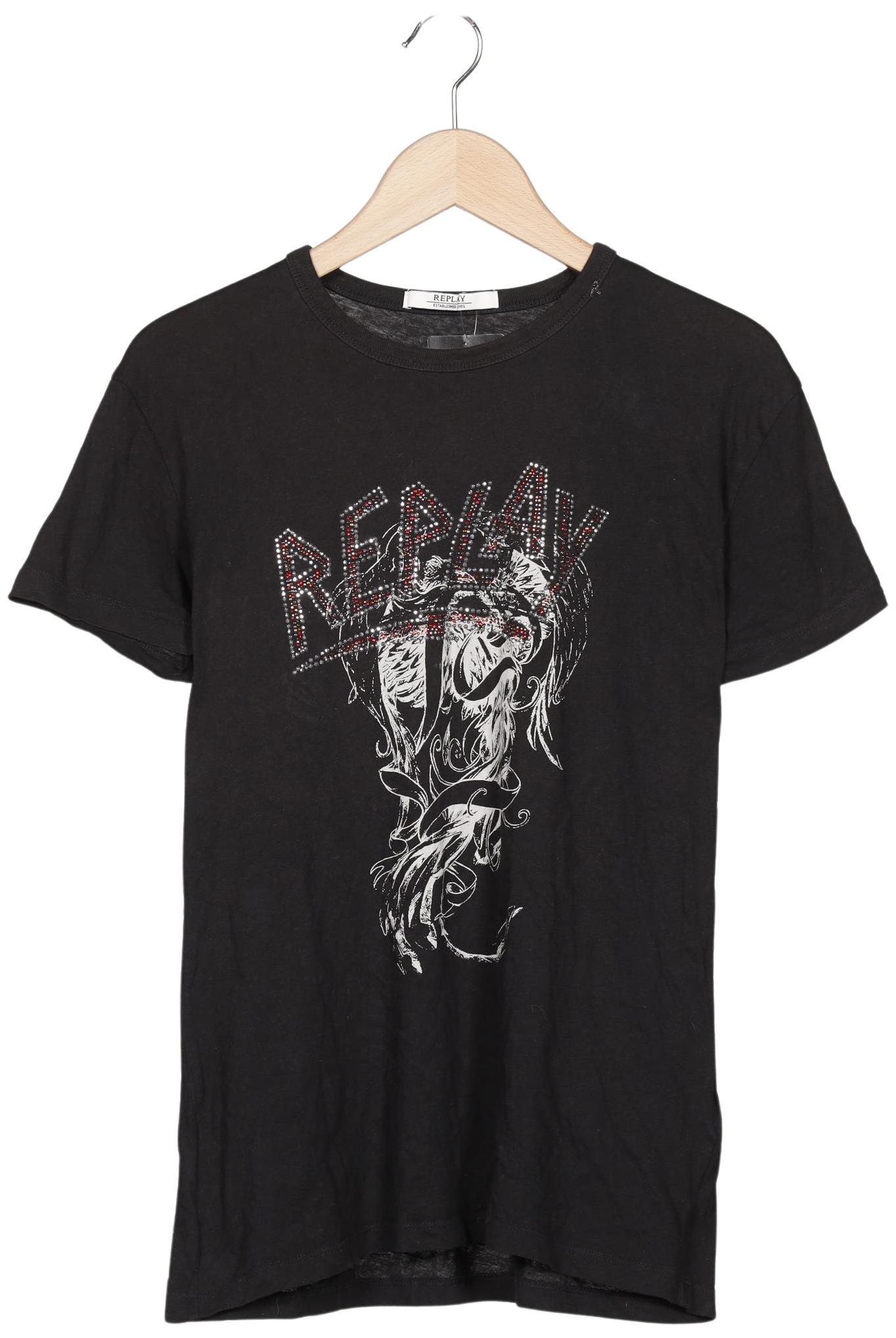 

Replay Damen T-Shirt, schwarz, Gr. 38