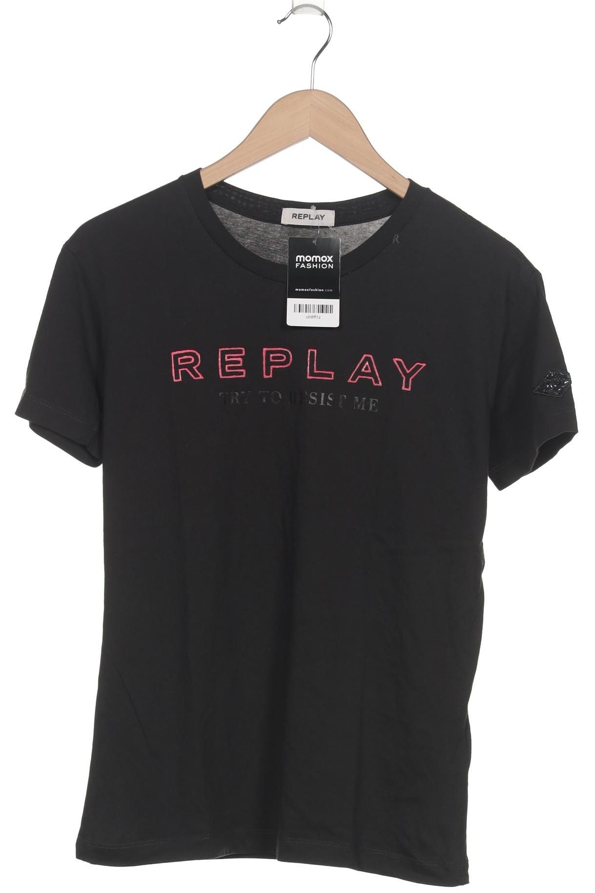 

Replay Damen T-Shirt, schwarz, Gr. 36