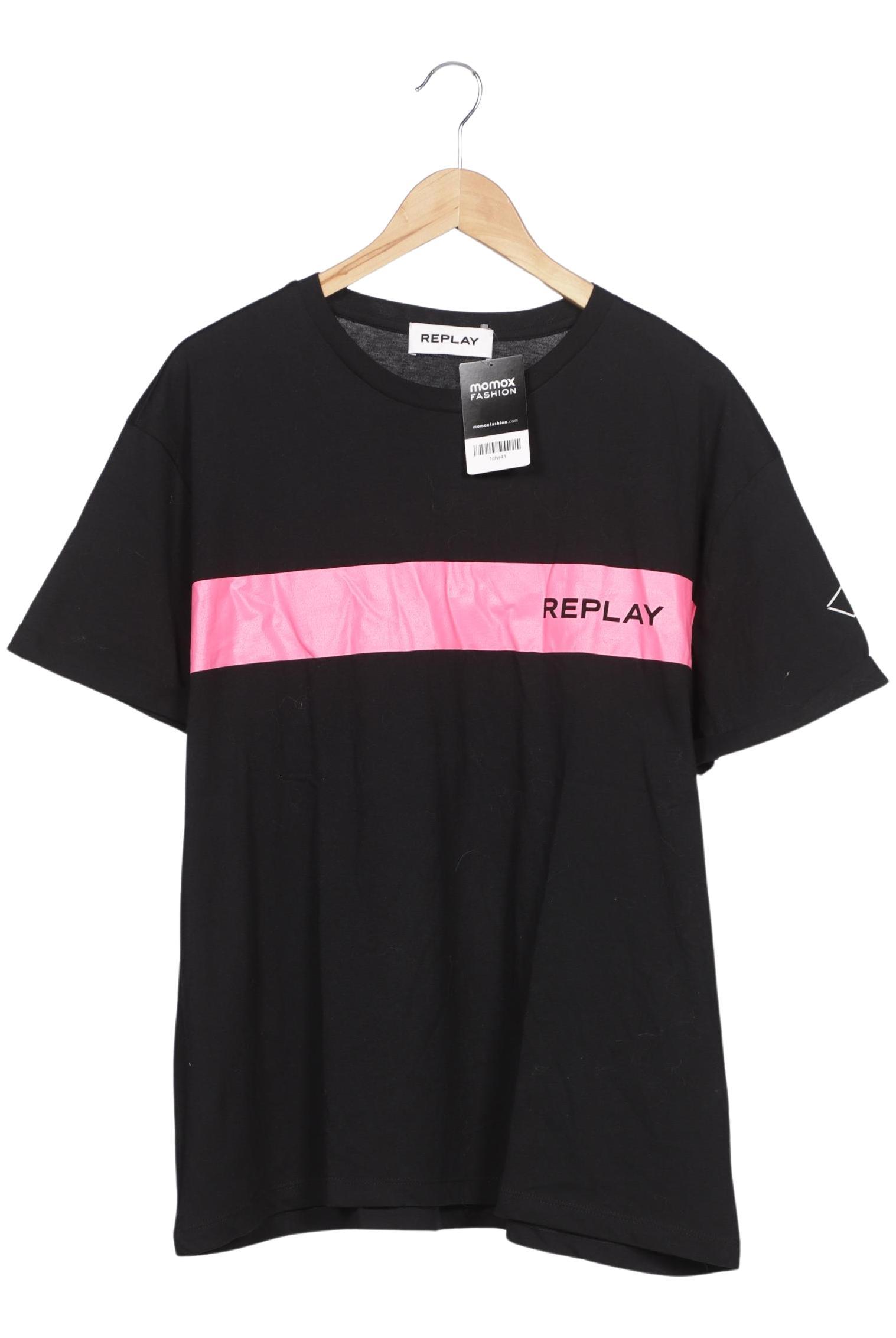 

Replay Damen T-Shirt, schwarz, Gr. 48