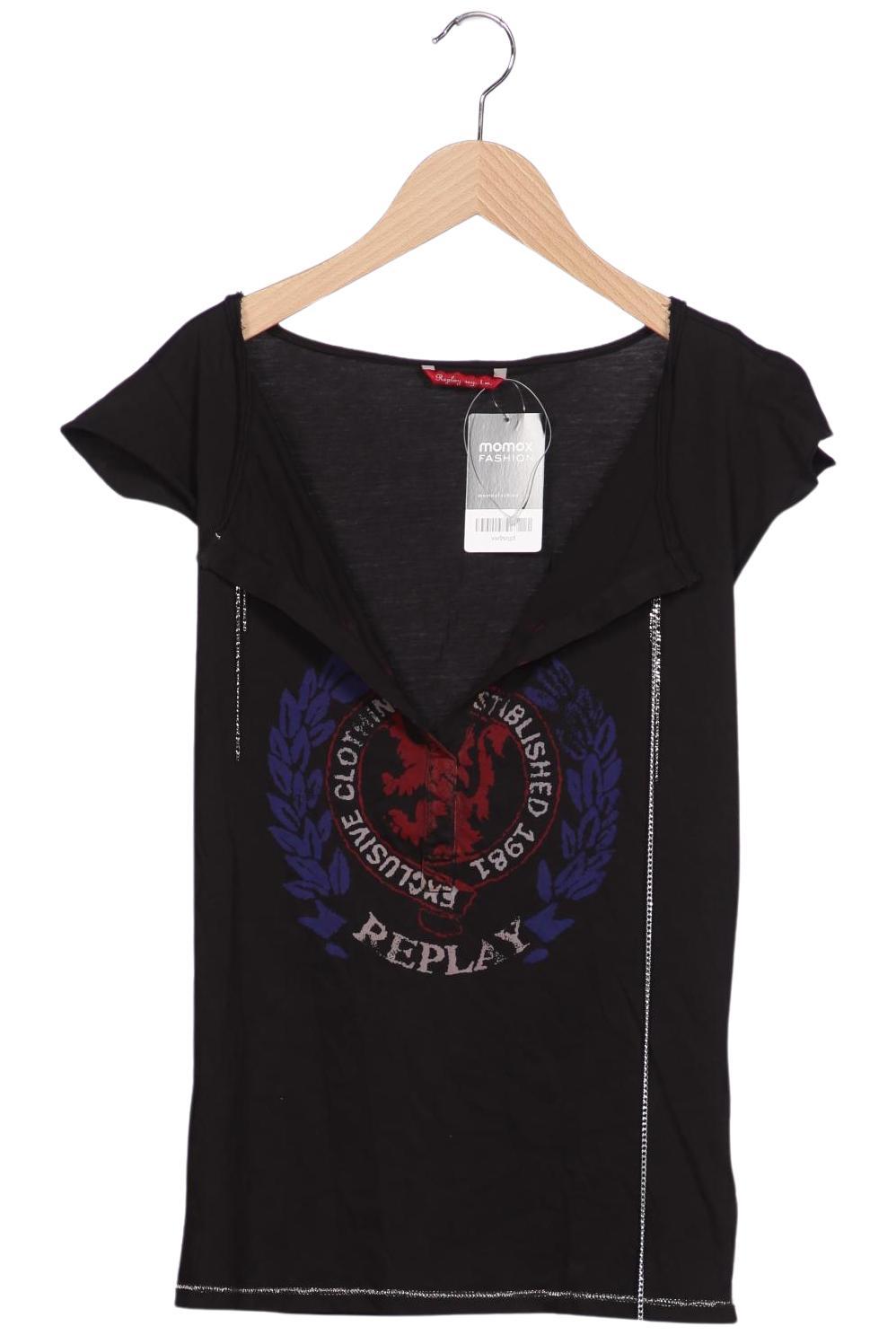 

Replay Damen T-Shirt, schwarz, Gr. 38