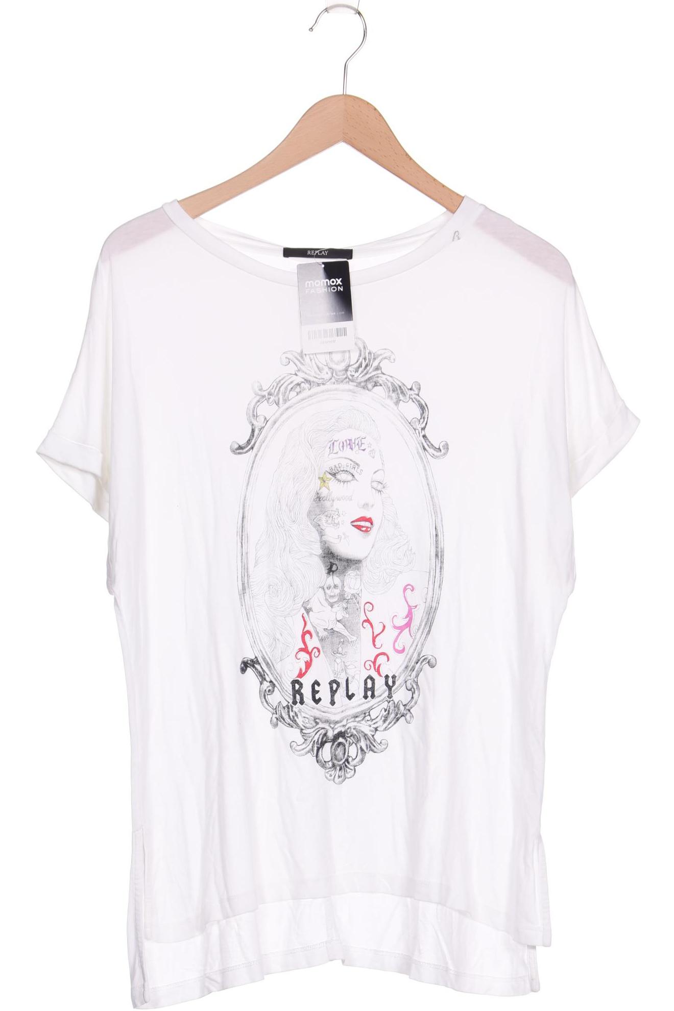 

Replay Damen T-Shirt, weiß, Gr. 44