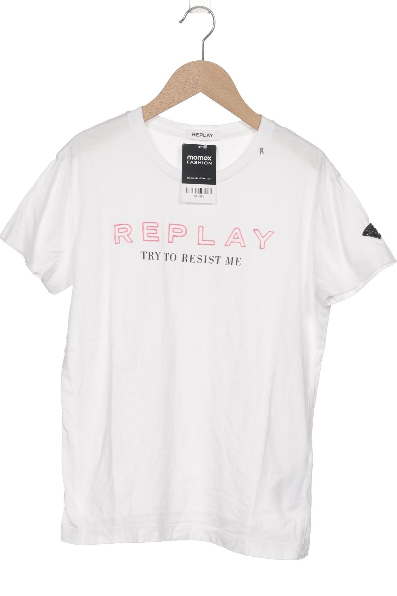 

Replay Damen T-Shirt, weiß, Gr. 36