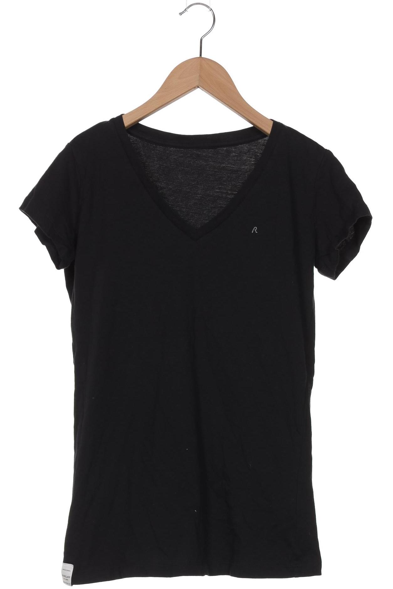 

Replay Damen T-Shirt, schwarz, Gr. 44