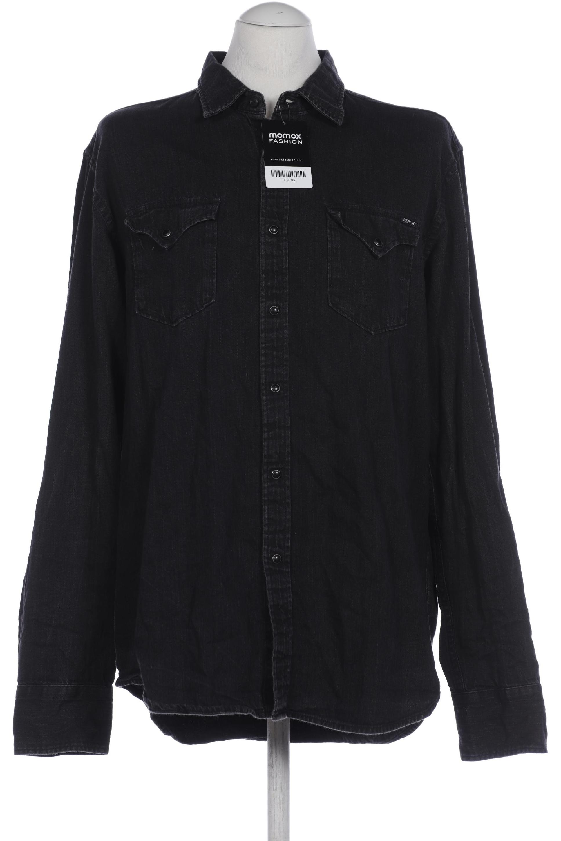 

Replay Herren Hemd, schwarz, Gr. 54