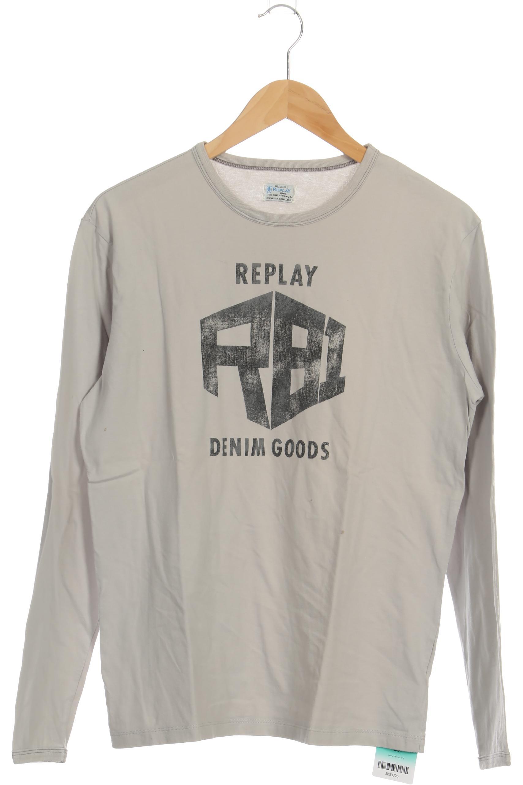 

Replay Herren Langarmshirt, beige, Gr. 54