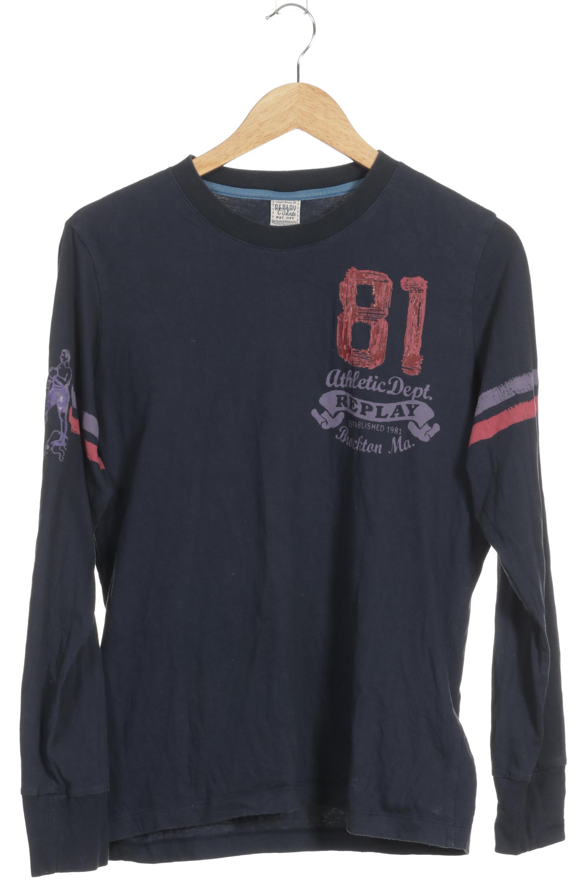 Thumbnail - Replay Herren Langarmshirt, blau, Gr.