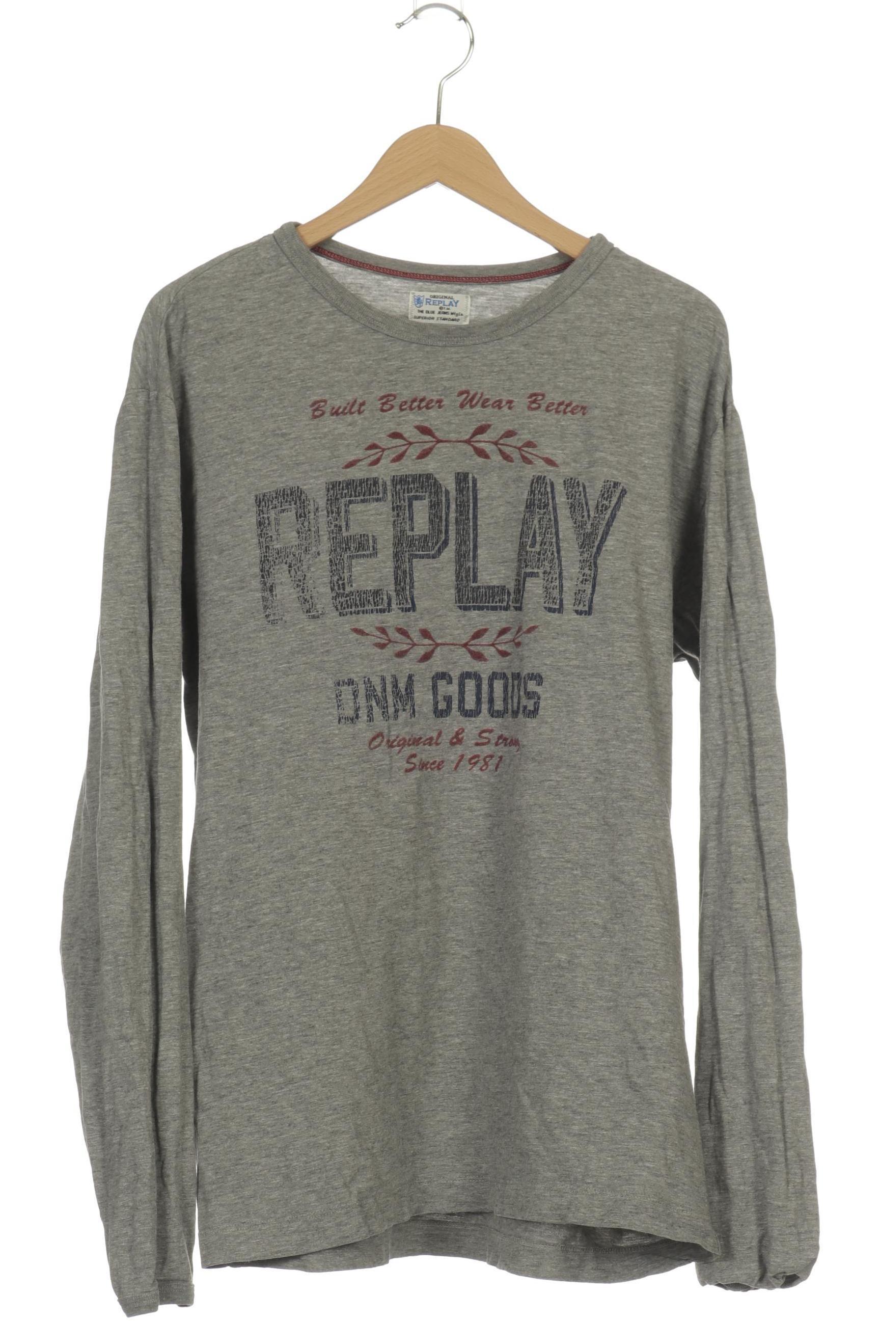 

Replay Herren Langarmshirt, grau, Gr.