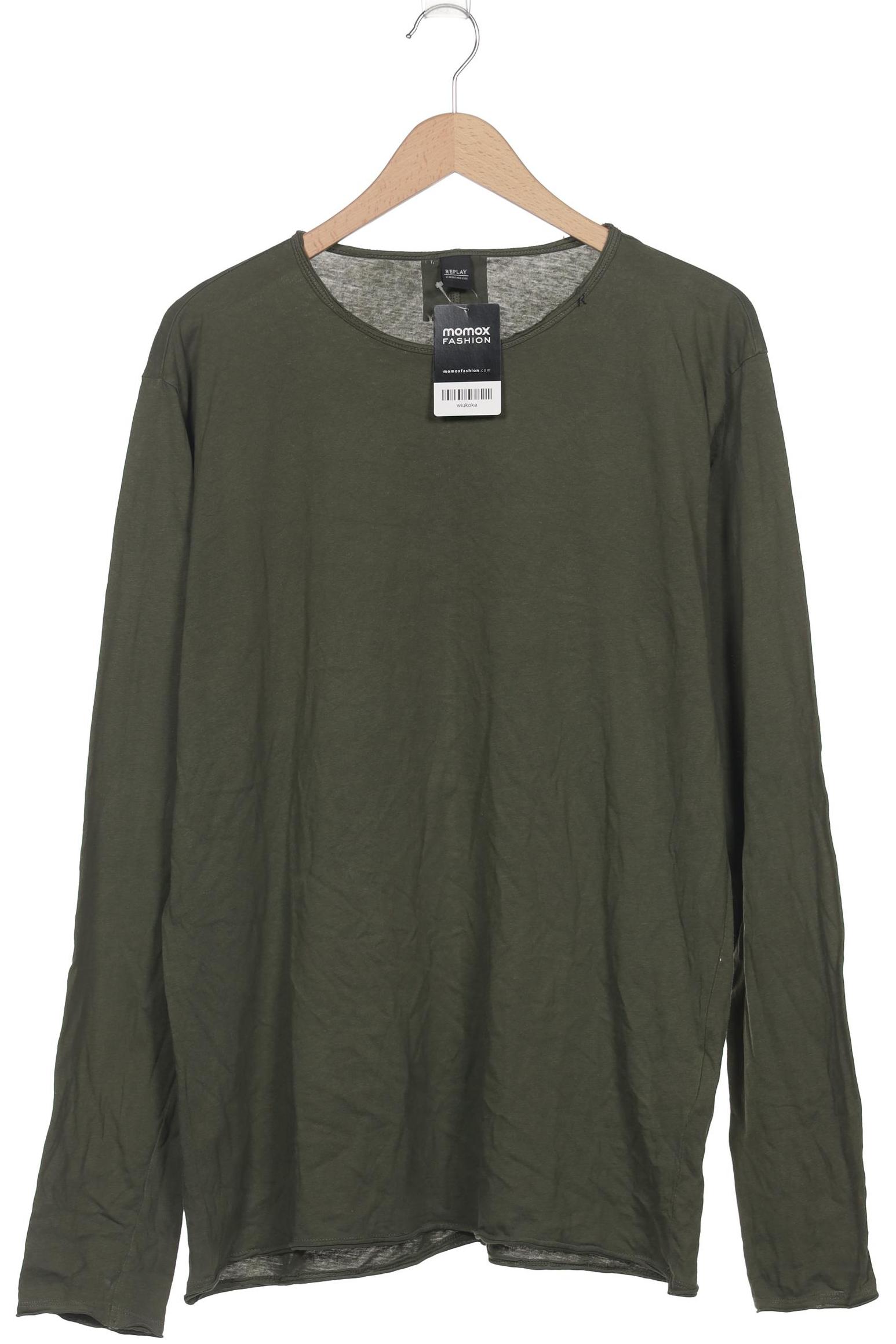

Replay Herren Langarmshirt, grün, Gr. 56