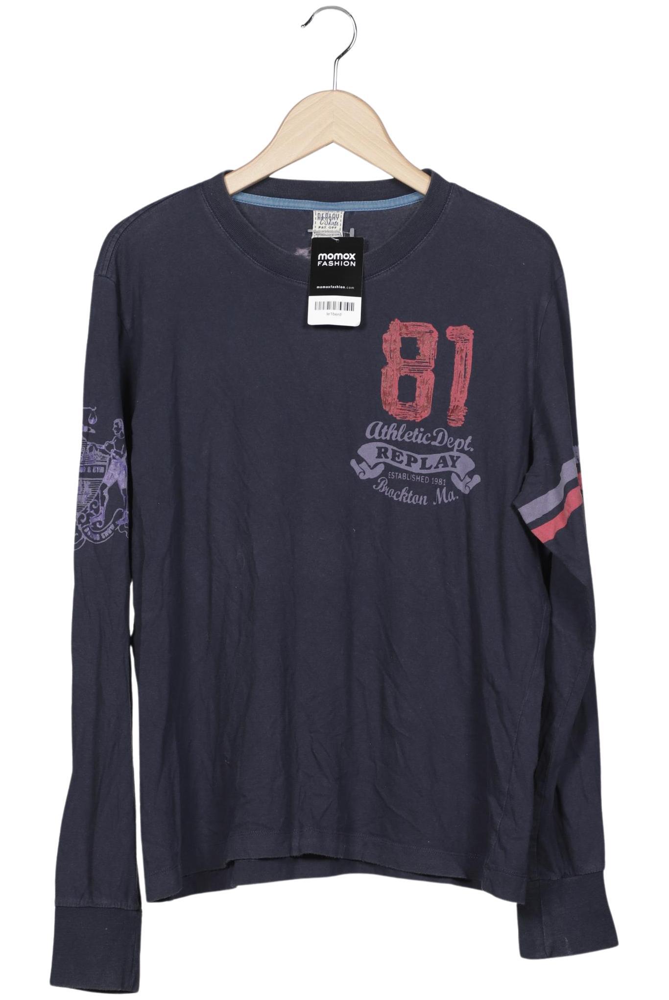 

Replay Herren Langarmshirt, marineblau, Gr. 54