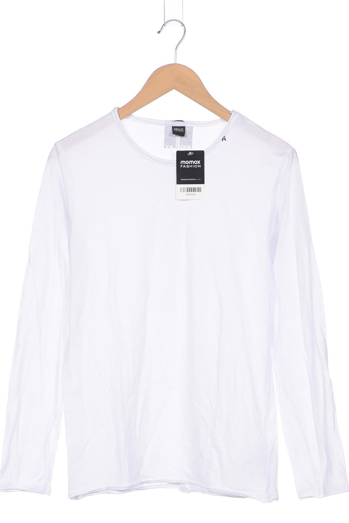 

Replay Herren Langarmshirt, weiß, Gr. 48
