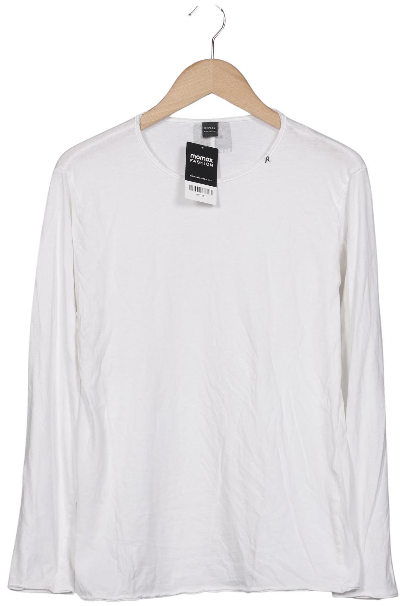 

Replay Herren Langarmshirt, weiß, Gr. 48
