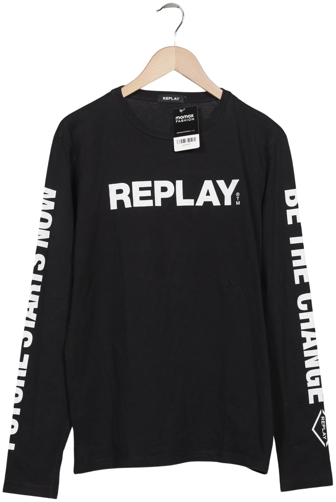 

Replay Herren Langarmshirt, schwarz, Gr. 54