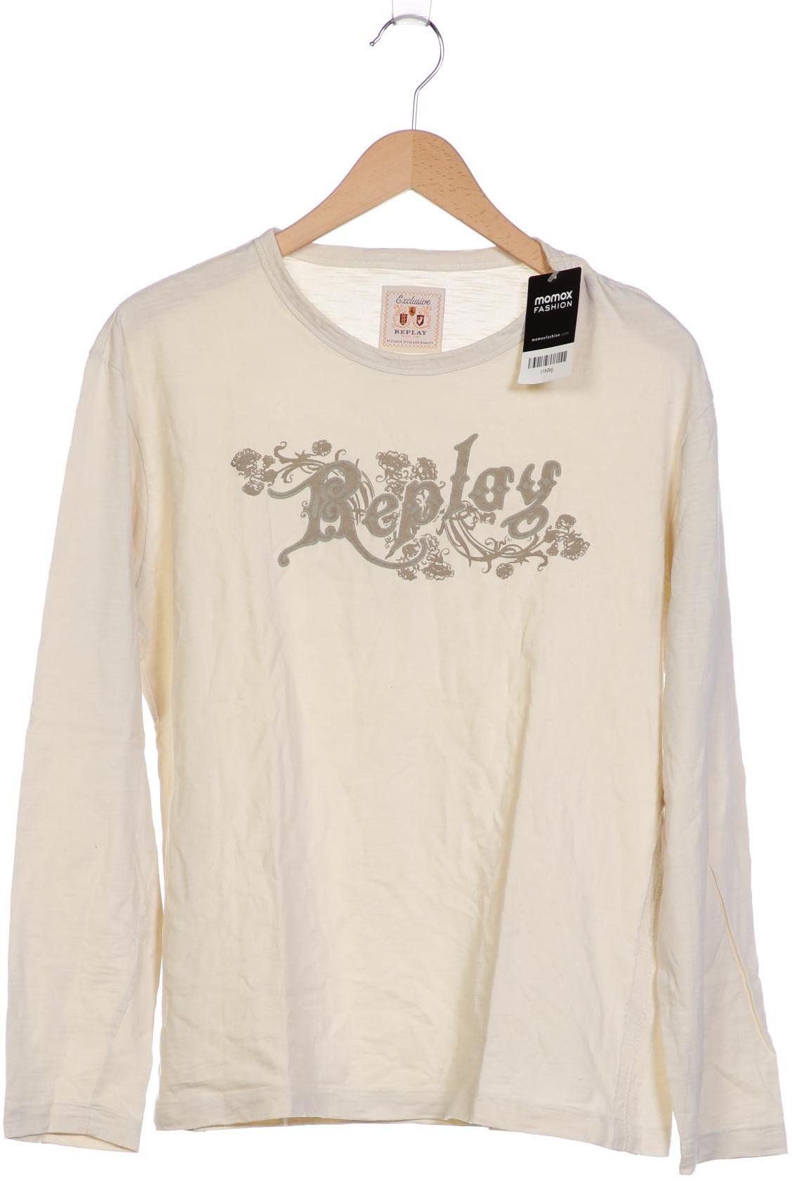 

Replay Herren Langarmshirt, cremeweiß, Gr. 54