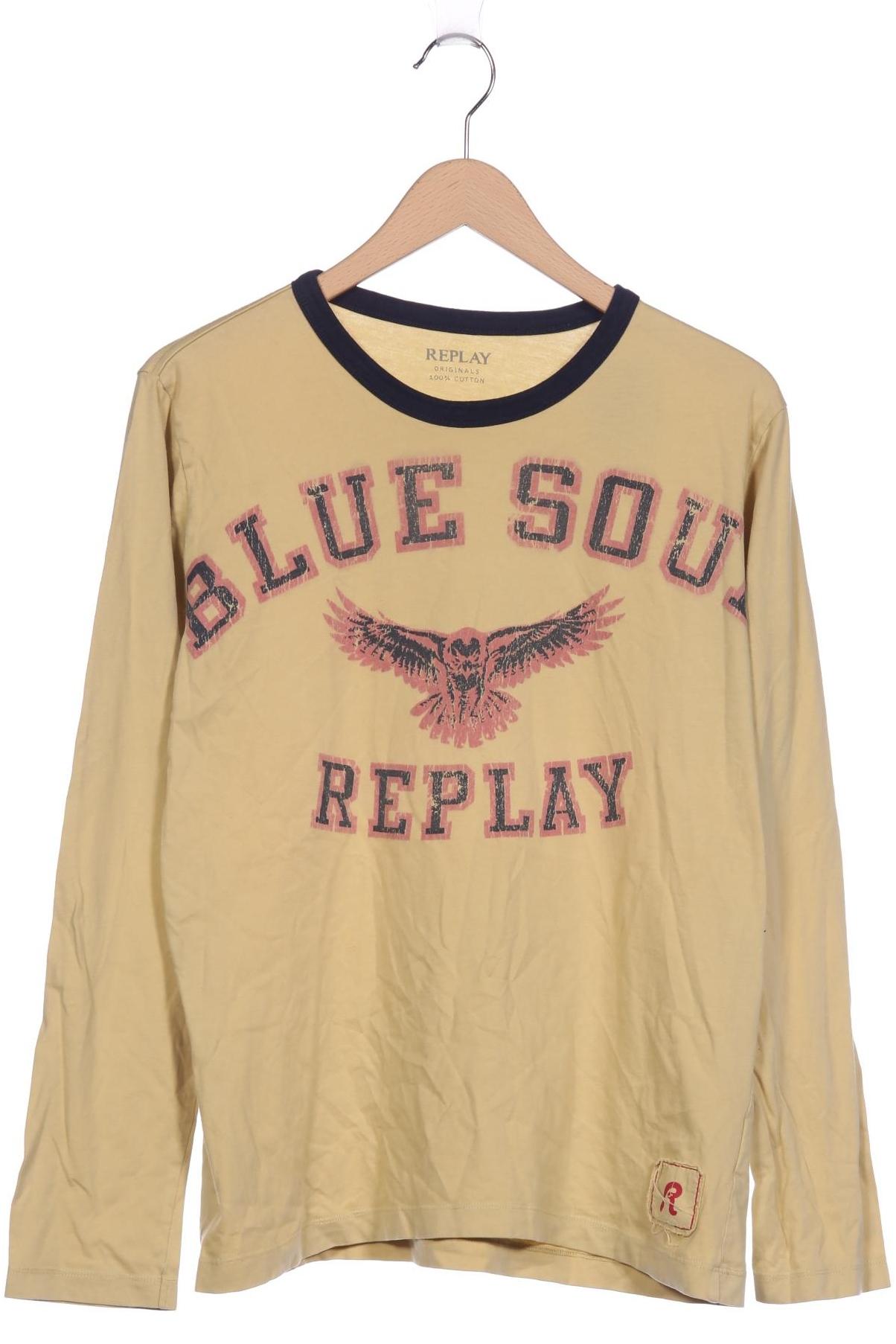 

Replay Herren Langarmshirt, beige, Gr. 54