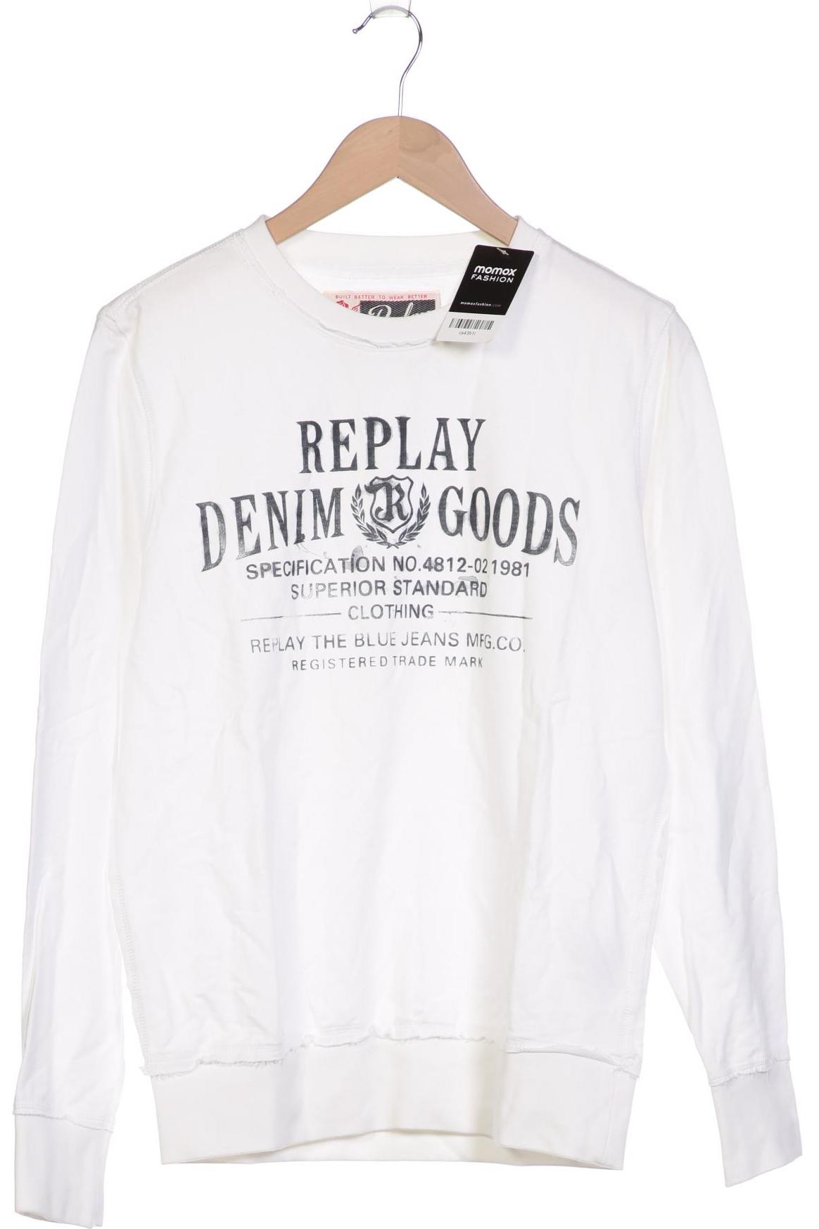 

Replay Herren Langarmshirt, weiß, Gr. 52