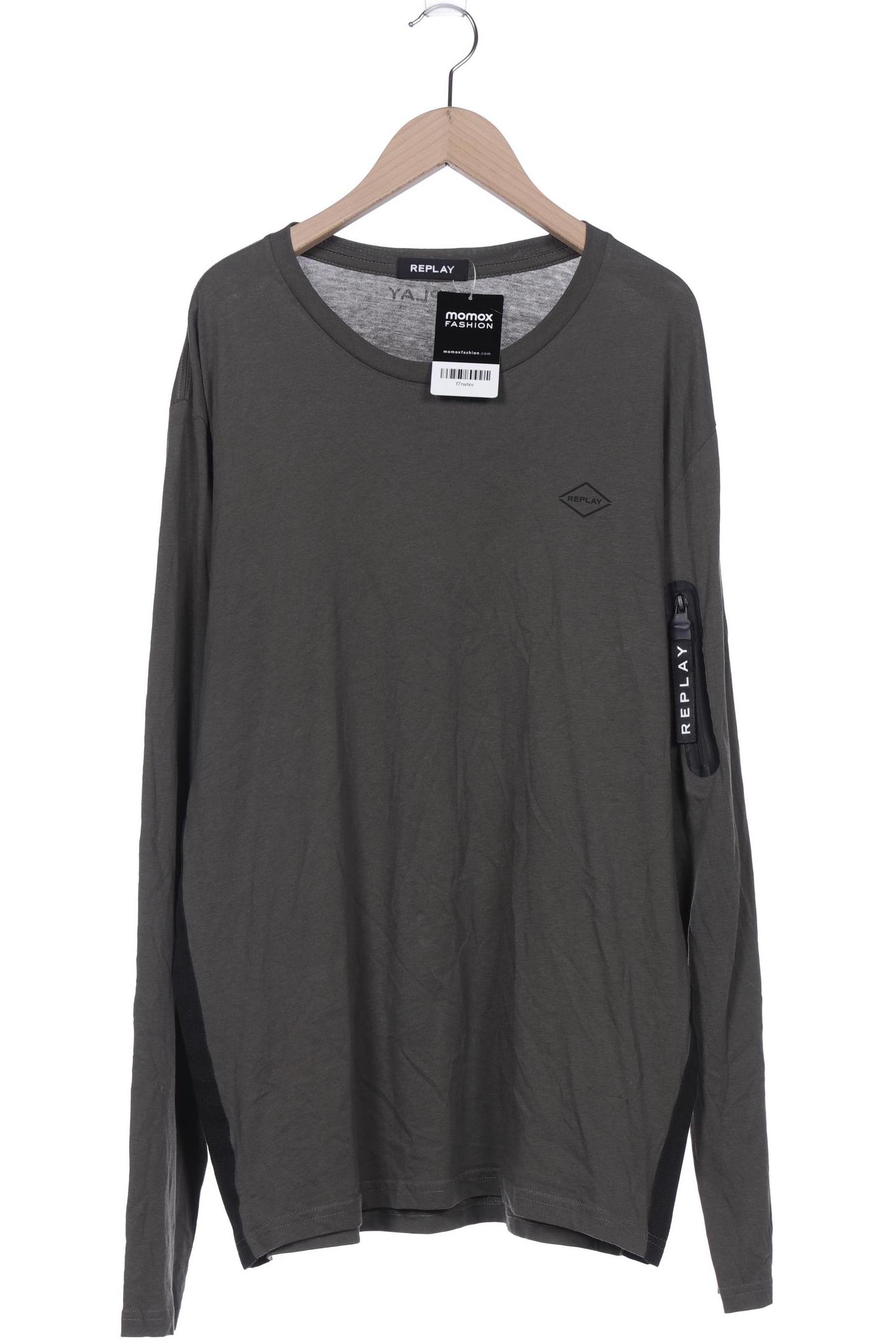 

Replay Herren Langarmshirt, grün, Gr. 54