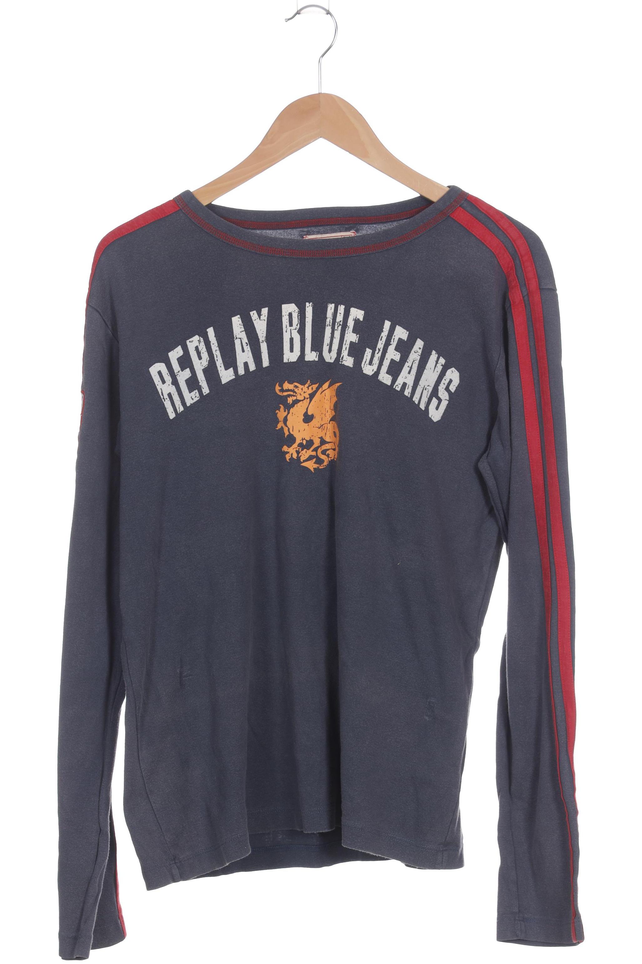 

Replay Herren Langarmshirt, blau, Gr. 54