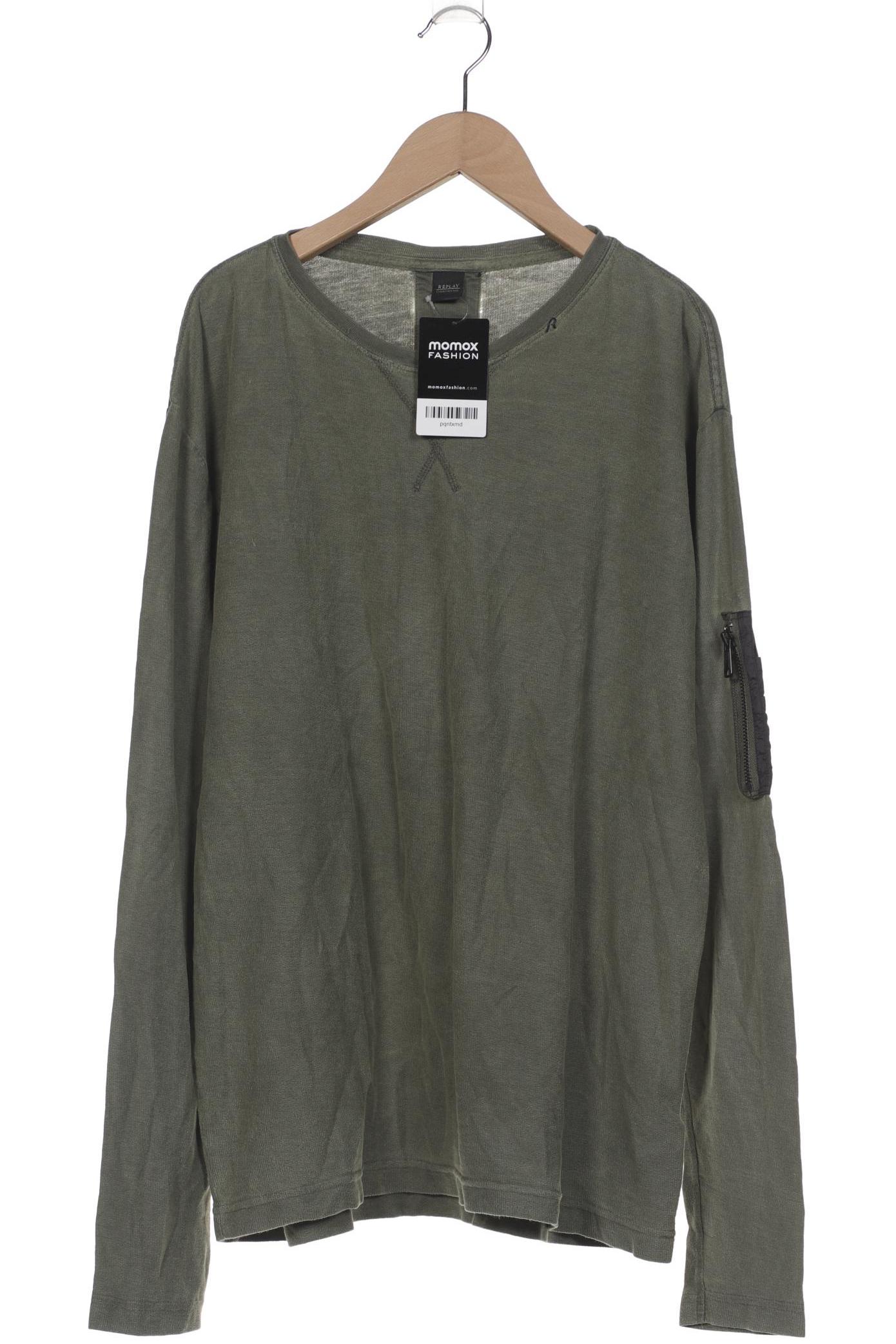 

Replay Herren Langarmshirt, grün, Gr. 54