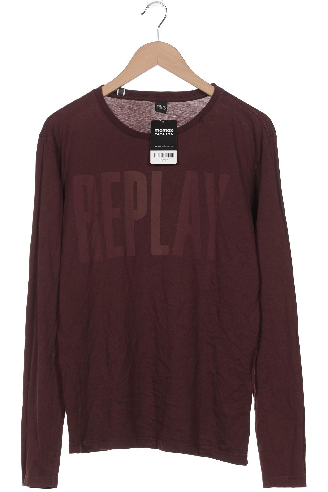

Replay Herren Langarmshirt, bordeaux, Gr. 52