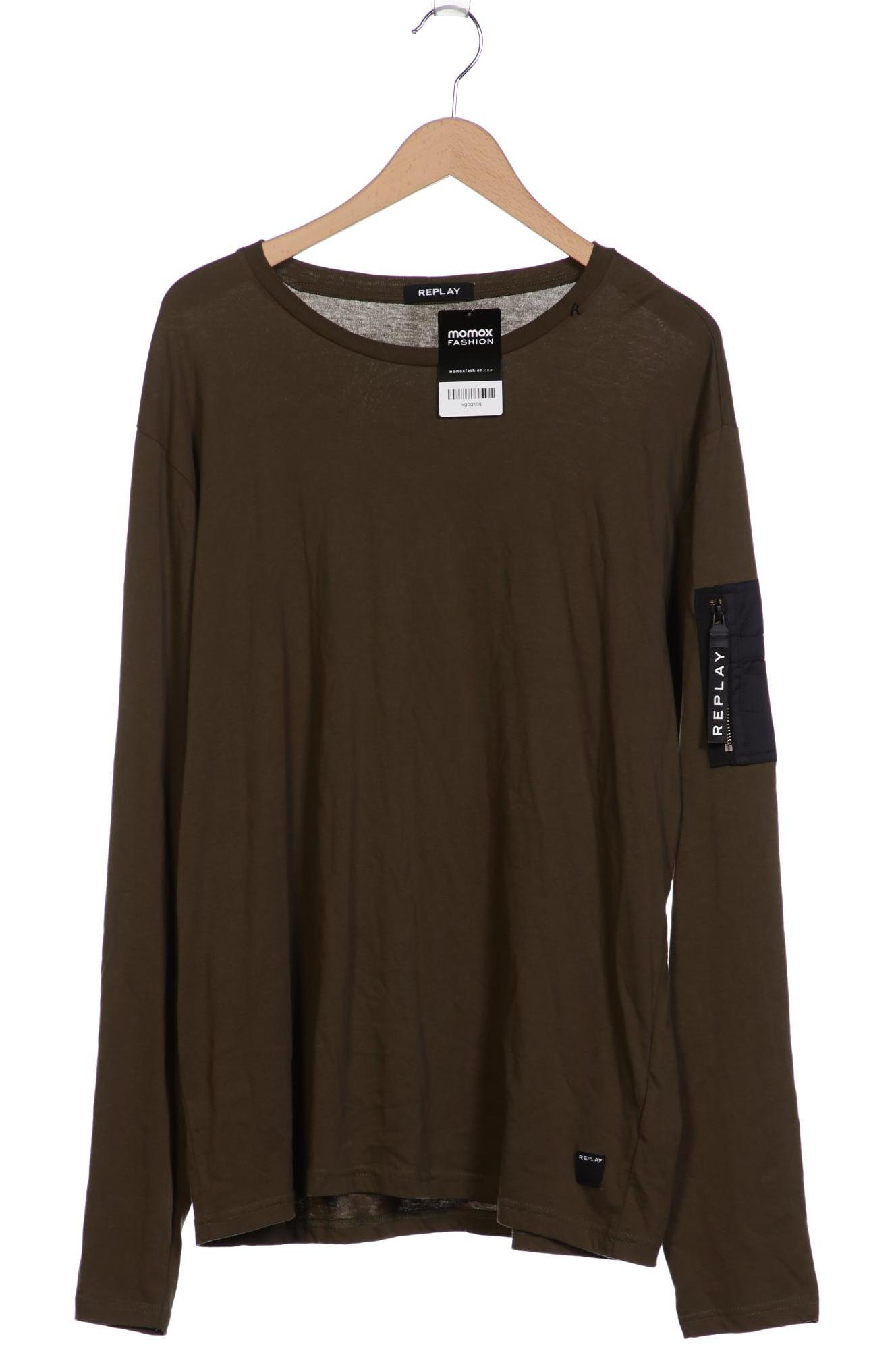 

Replay Herren Langarmshirt, grün, Gr. 56