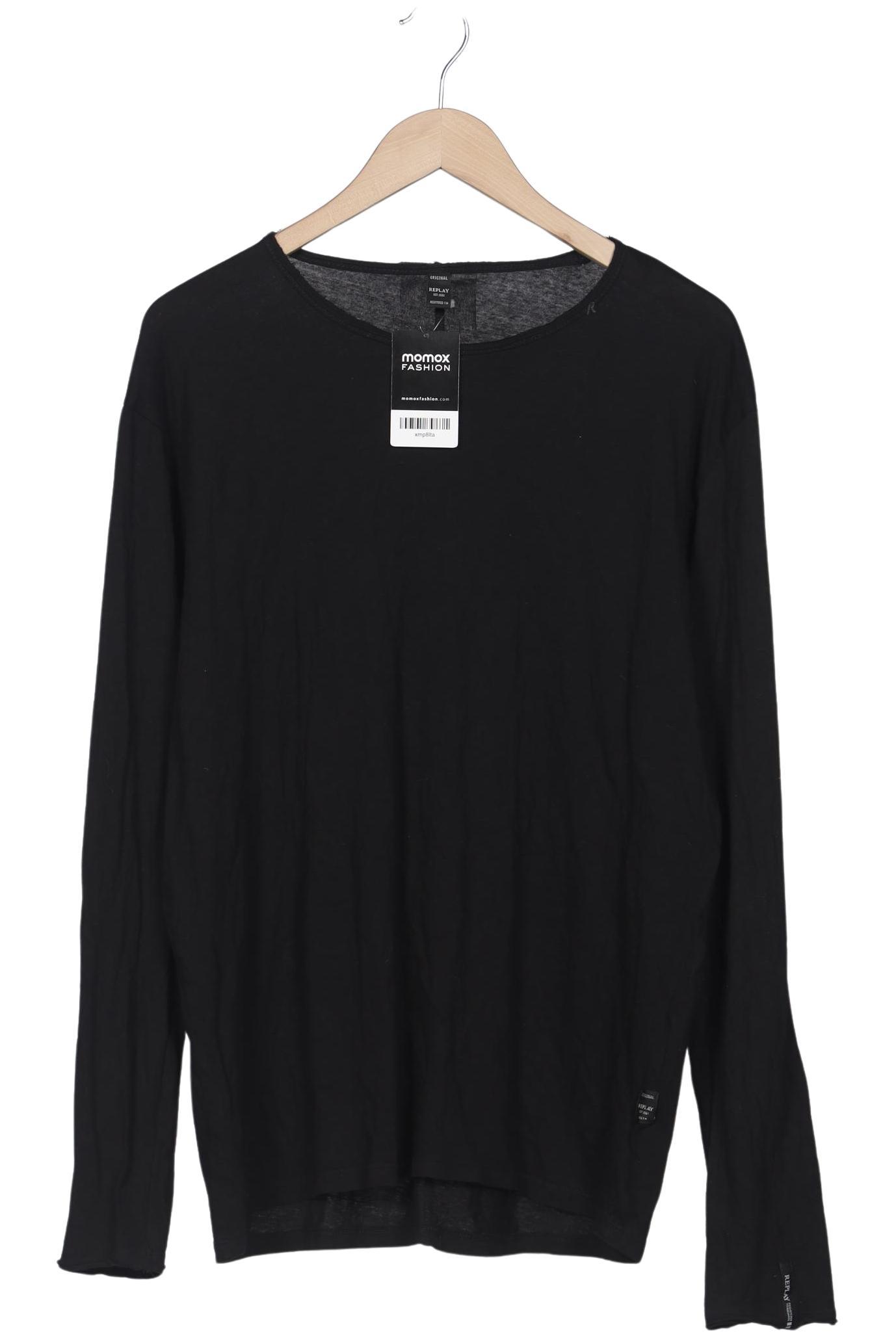 

Replay Herren Langarmshirt, schwarz, Gr. 54