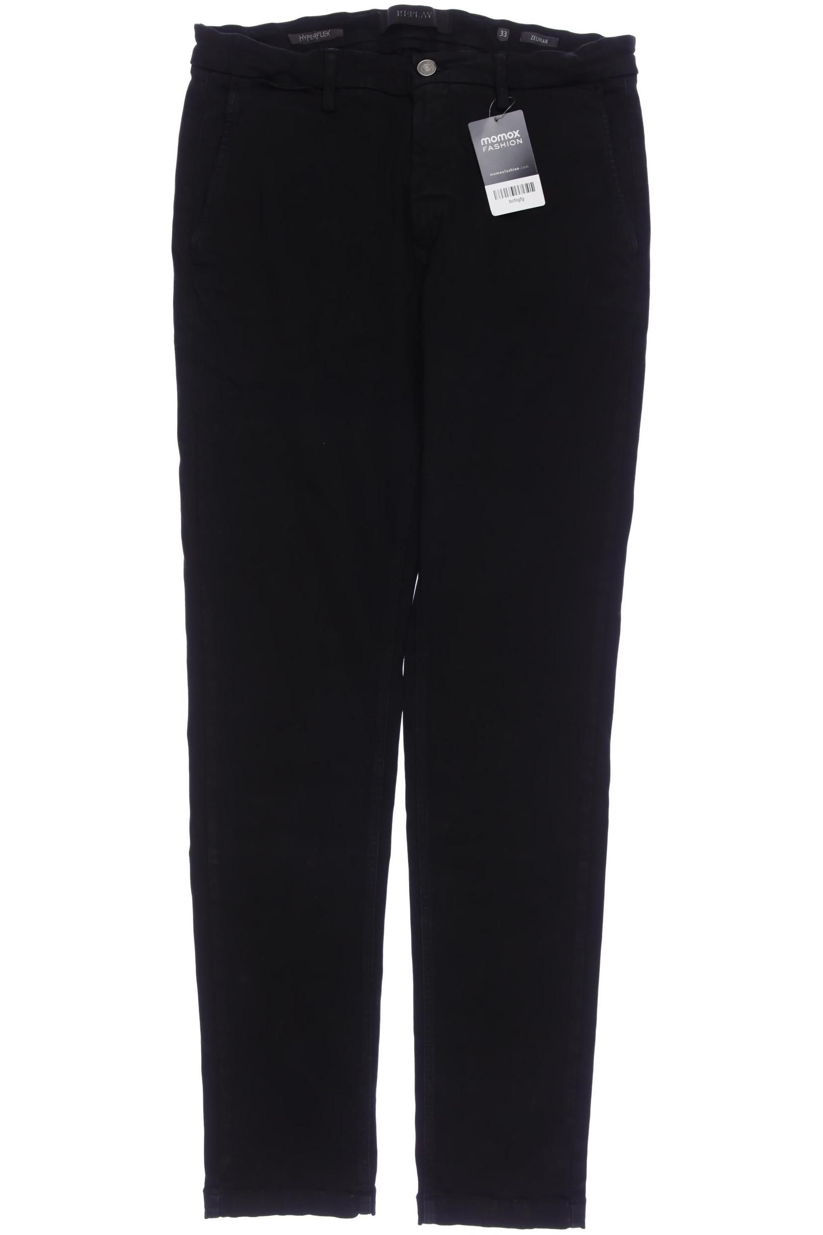 

Replay Herren Stoffhose, schwarz, Gr. 33