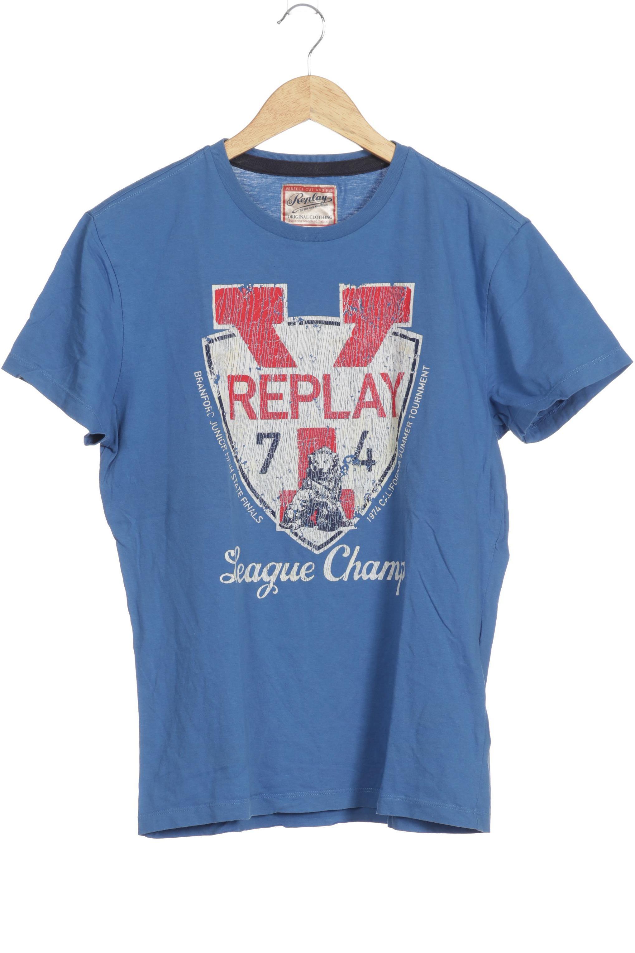 

Replay Herren T-Shirt, blau, Gr.