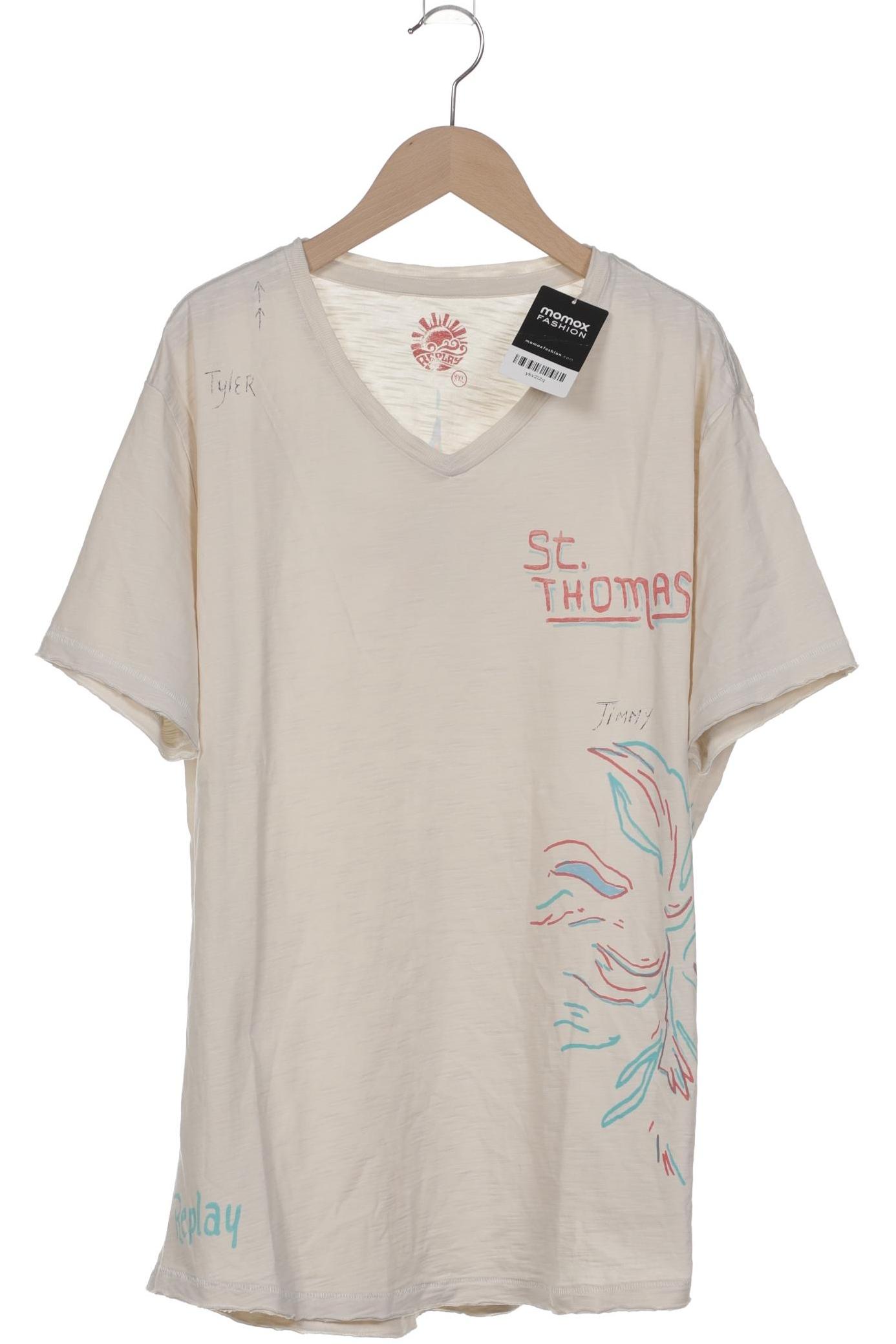 

Replay Herren T-Shirt, cremeweiß, Gr. 56