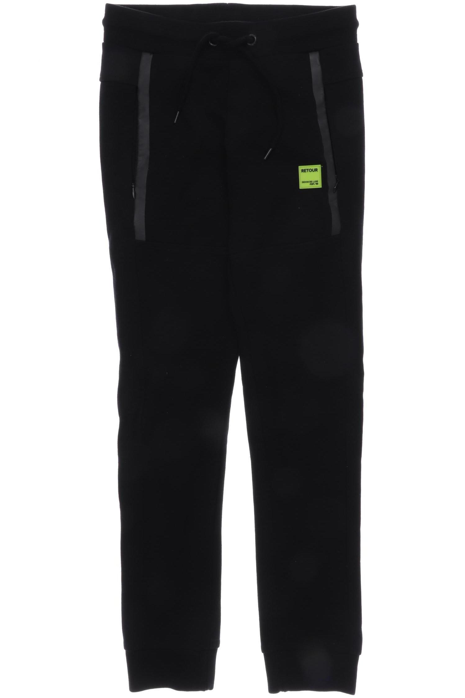 

Retour Denim de luxe Herren Stoffhose, schwarz, Gr. 140