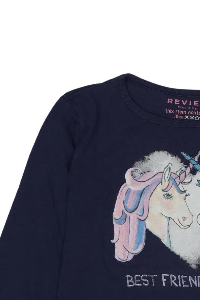 Thumbnail - Review Mädchen Langarmshirt, marineblau, Gr. 128