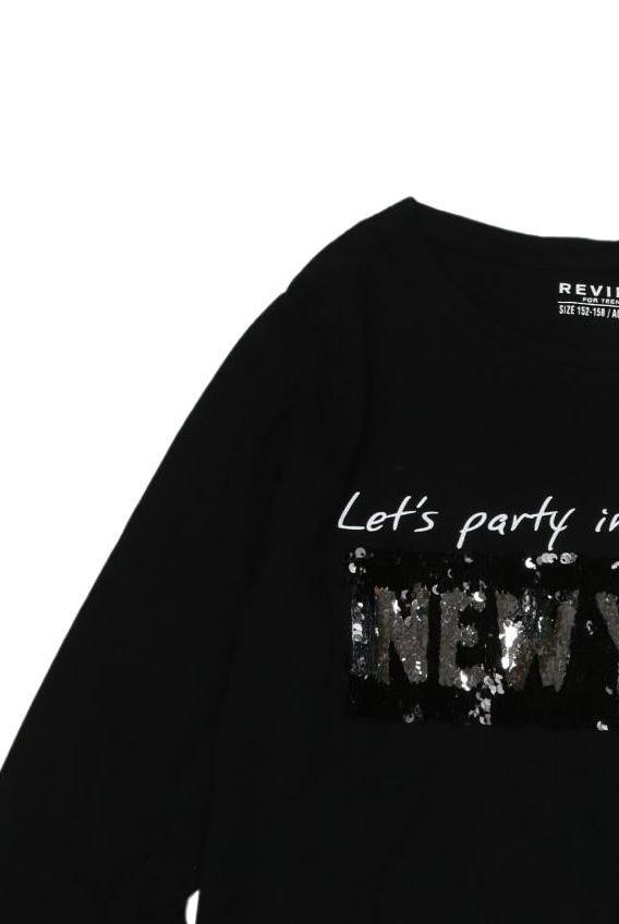 Thumbnail - Review Mädchen Langarmshirt, schwarz, Gr. 152