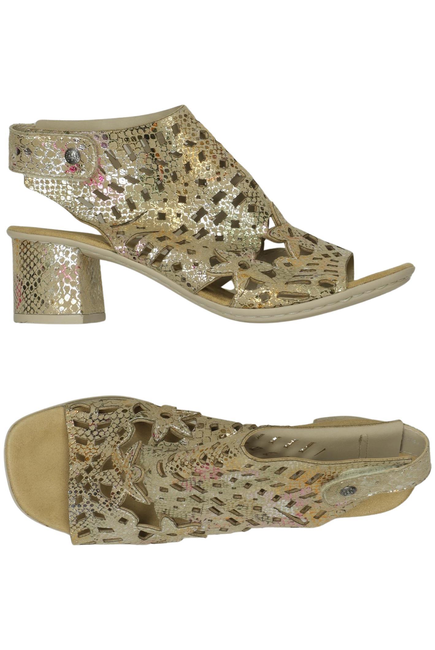 

Rieker Damen Sandale, gold, Gr. 40