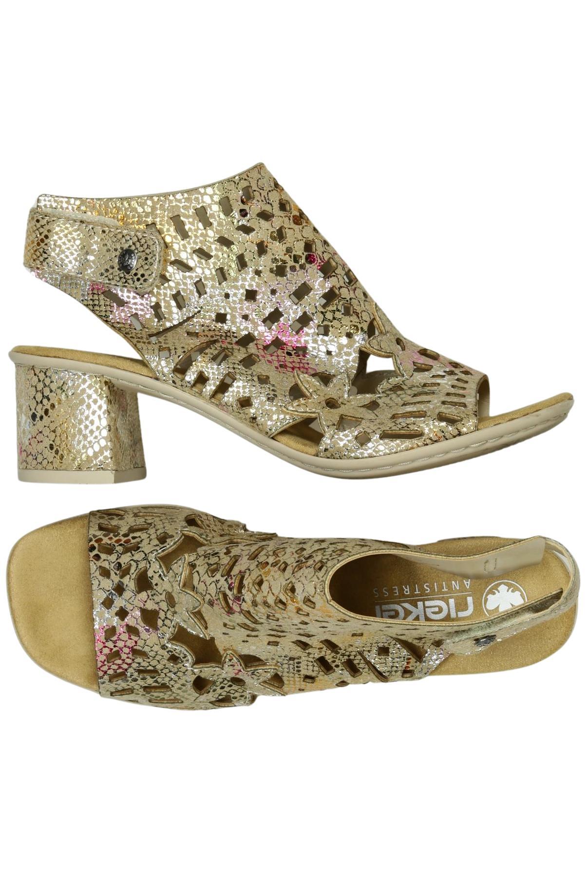 

Rieker Damen Sandale, gold, Gr. 39