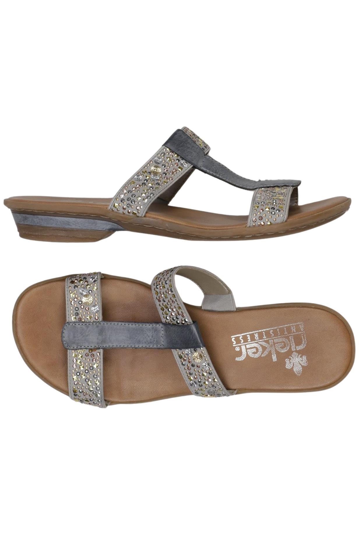 

Rieker Damen Sandale, silber, Gr. 38