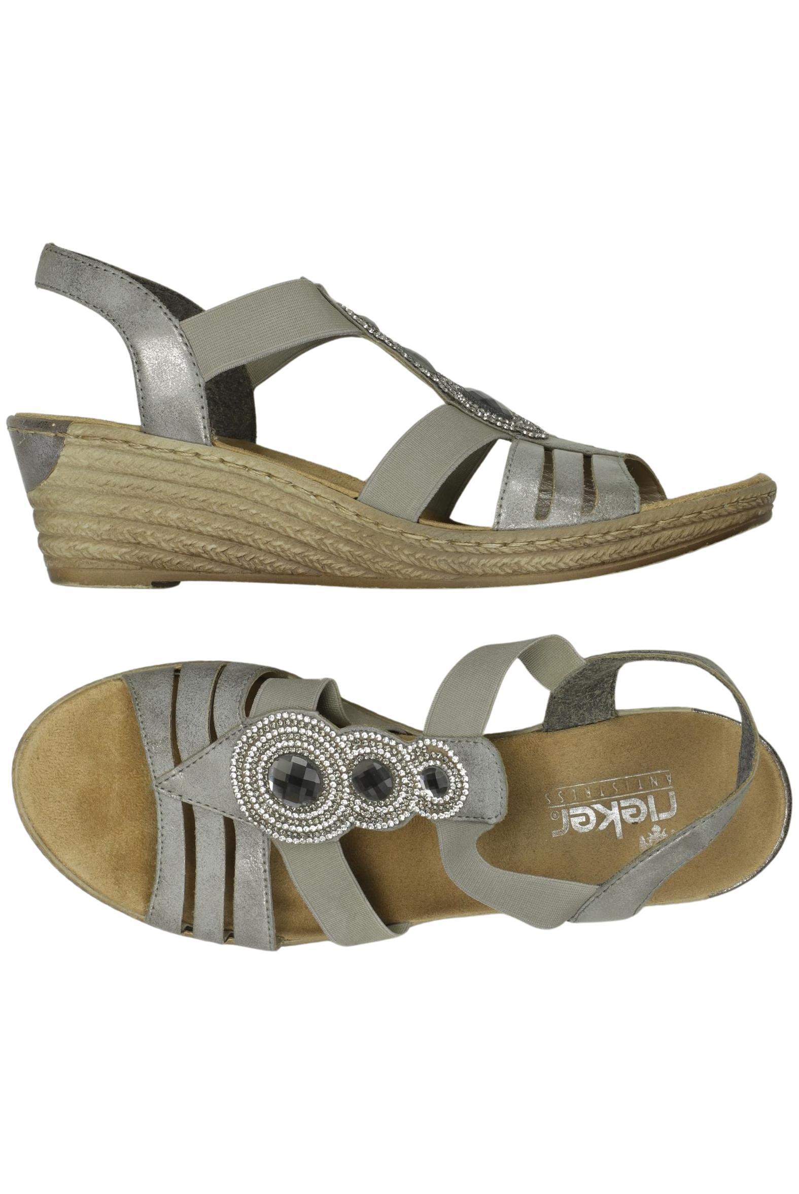 

Rieker Damen Sandale, silber, Gr. 38