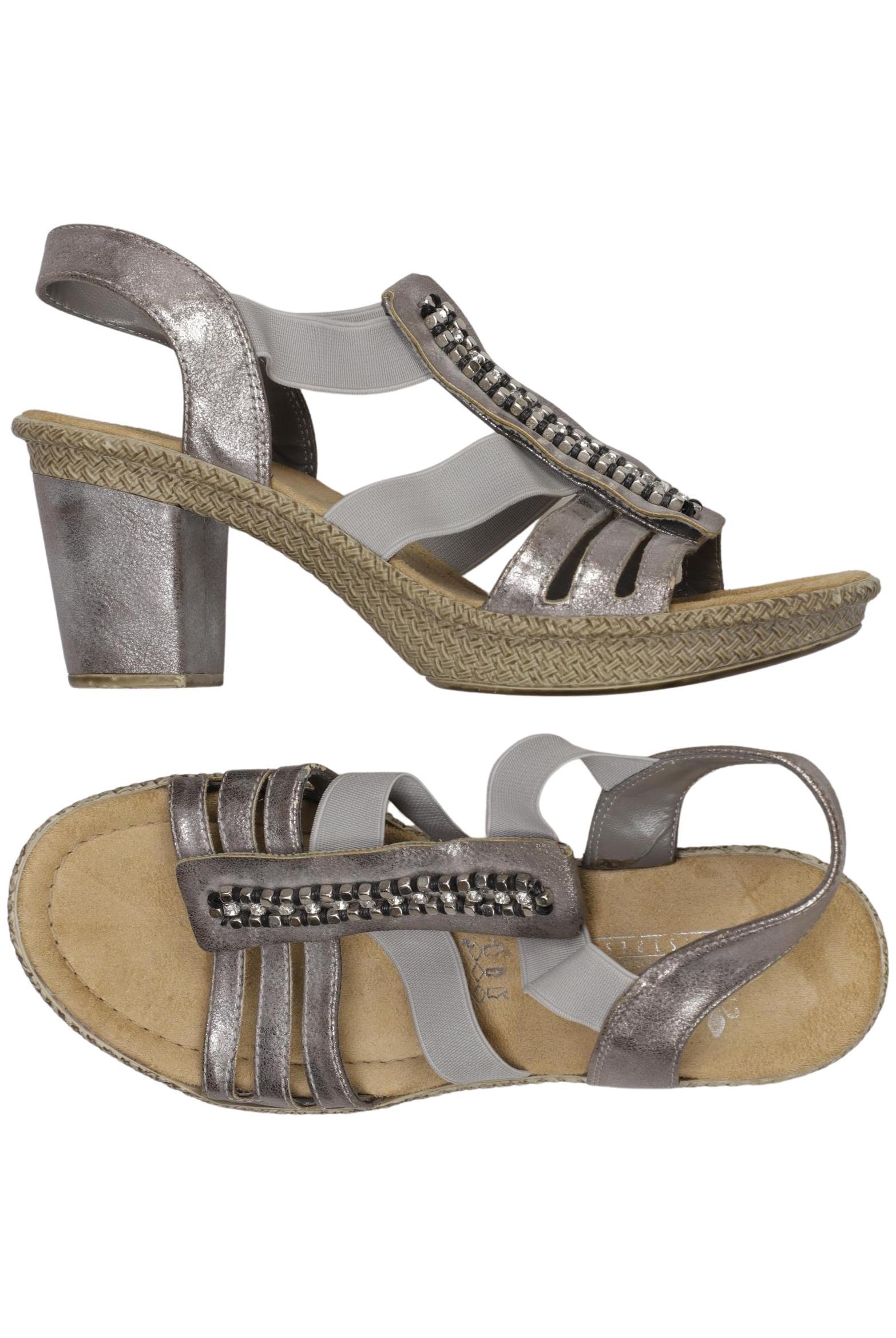 

Rieker Damen Sandale, silber, Gr. 37