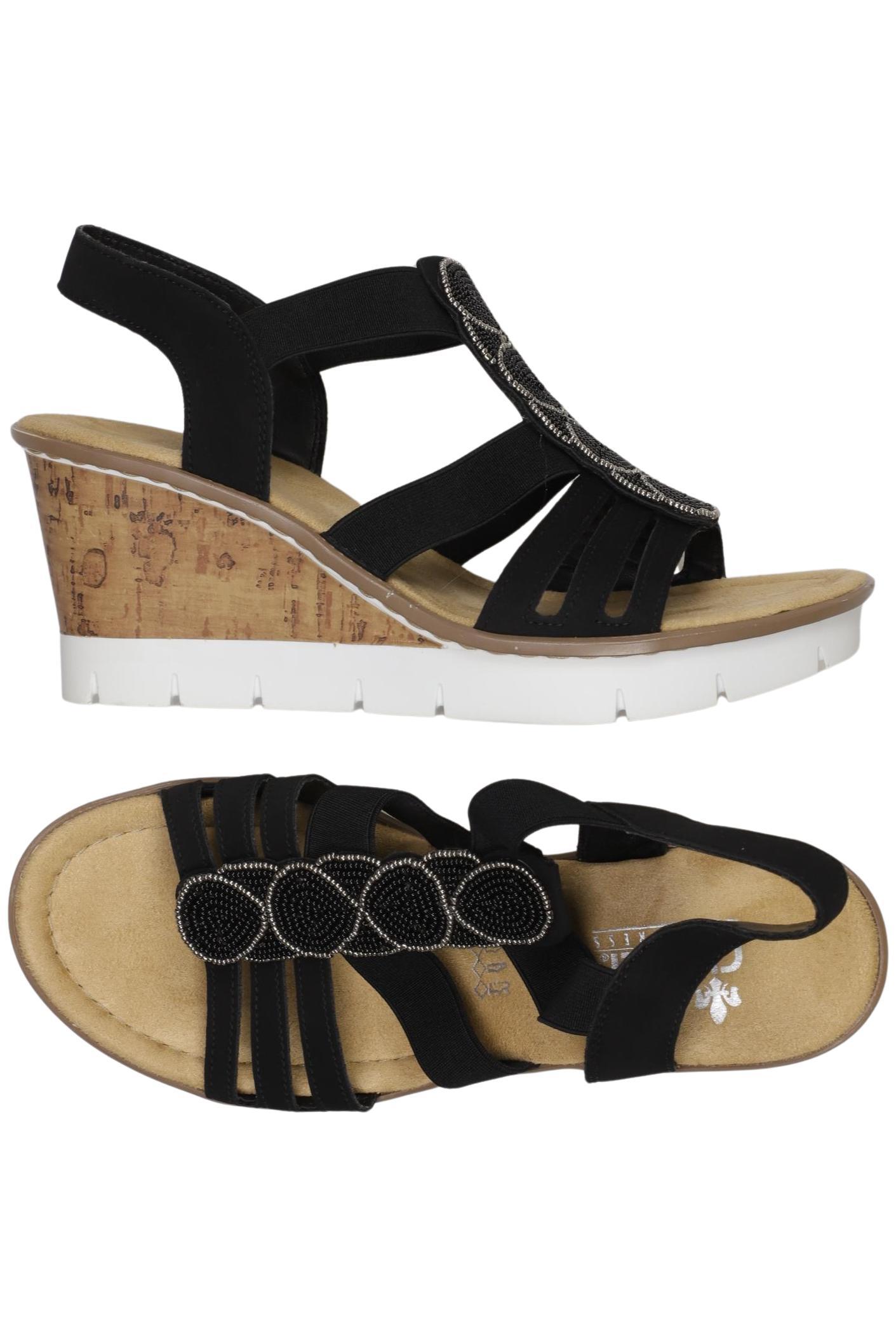 

Rieker Damen Sandale, schwarz, Gr. 38