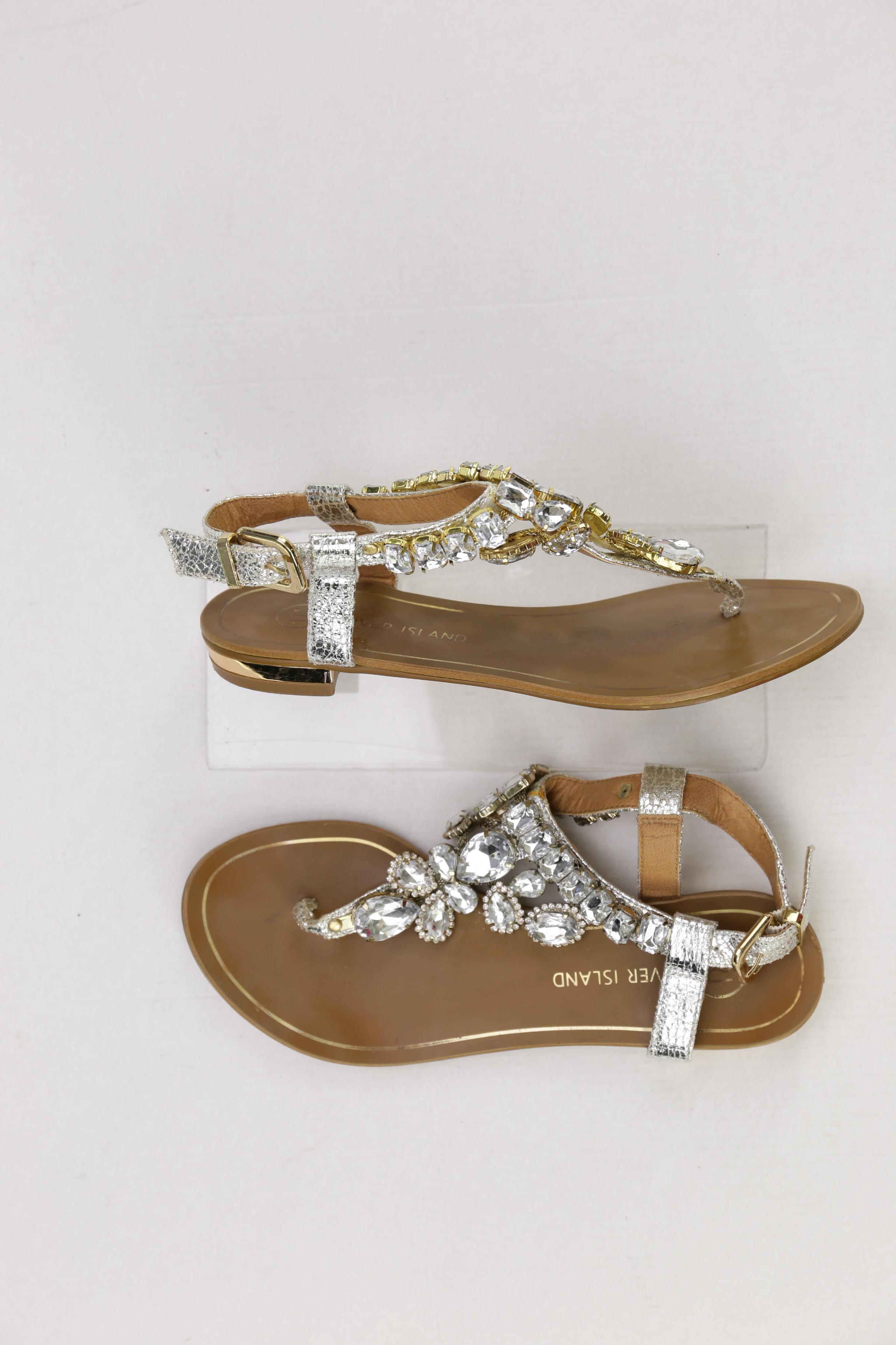 

River Island Damen Sandale, silber, Gr. 3