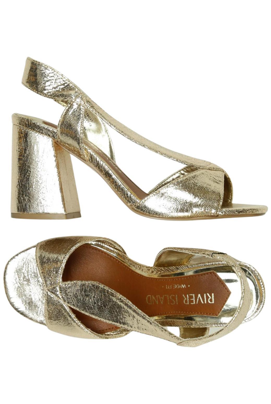 

River Island Damen Sandale, gold, Gr. 4