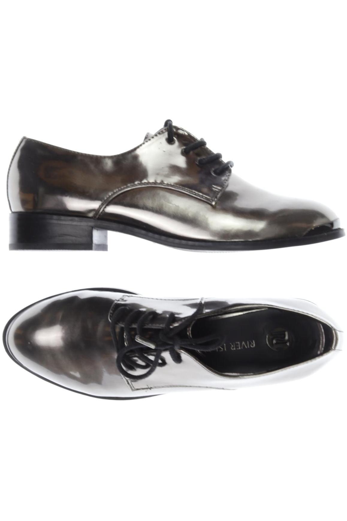 

River Island Damen Halbschuh, silber, Gr. 3