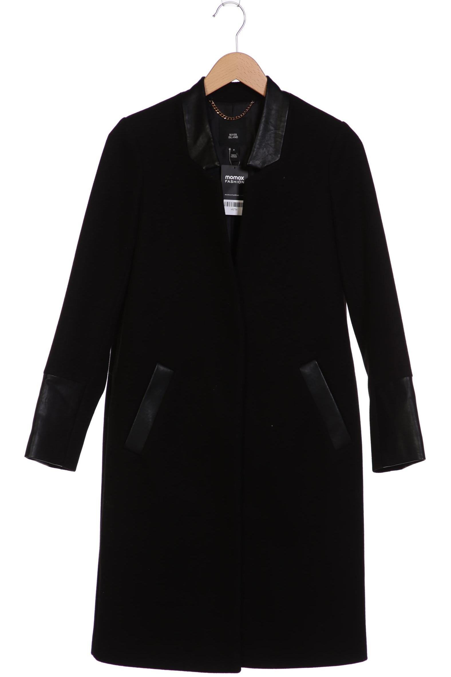 

River Island Damen Mantel, schwarz, Gr. 34