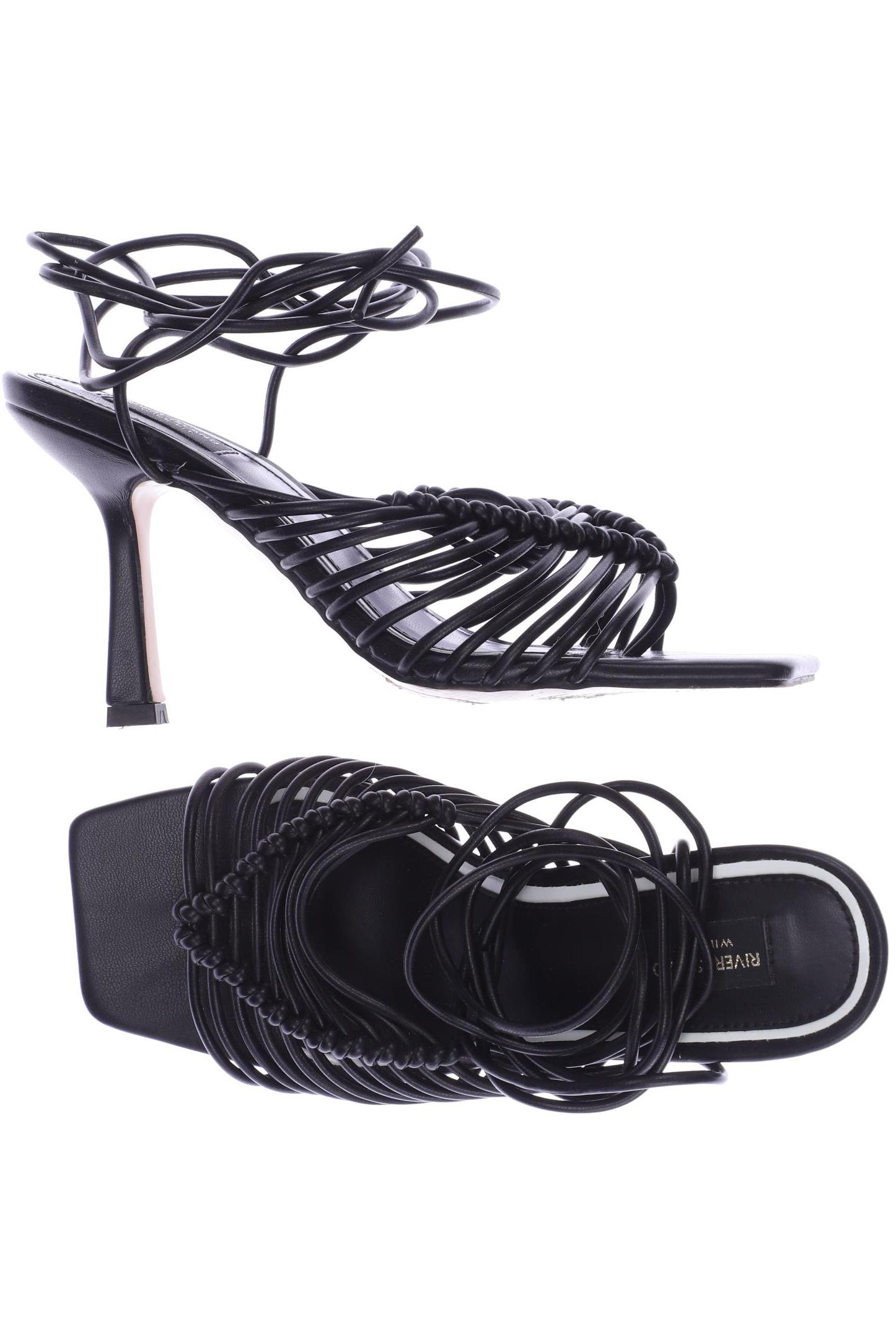 

River Island Damen Sandale, schwarz
