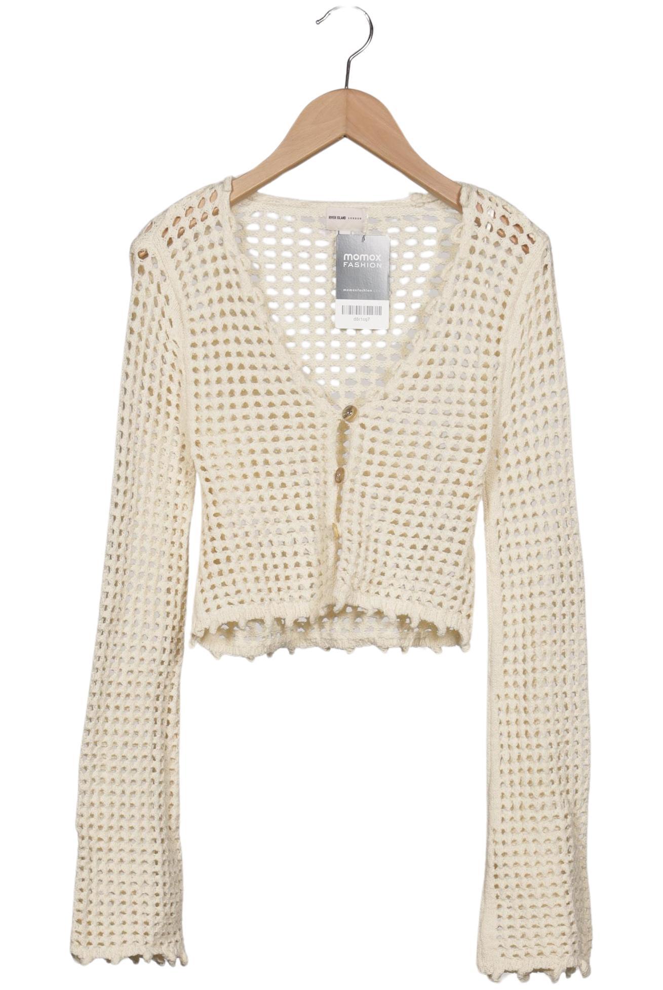 

River Island Damen Strickjacke, cremeweiß, Gr. 32